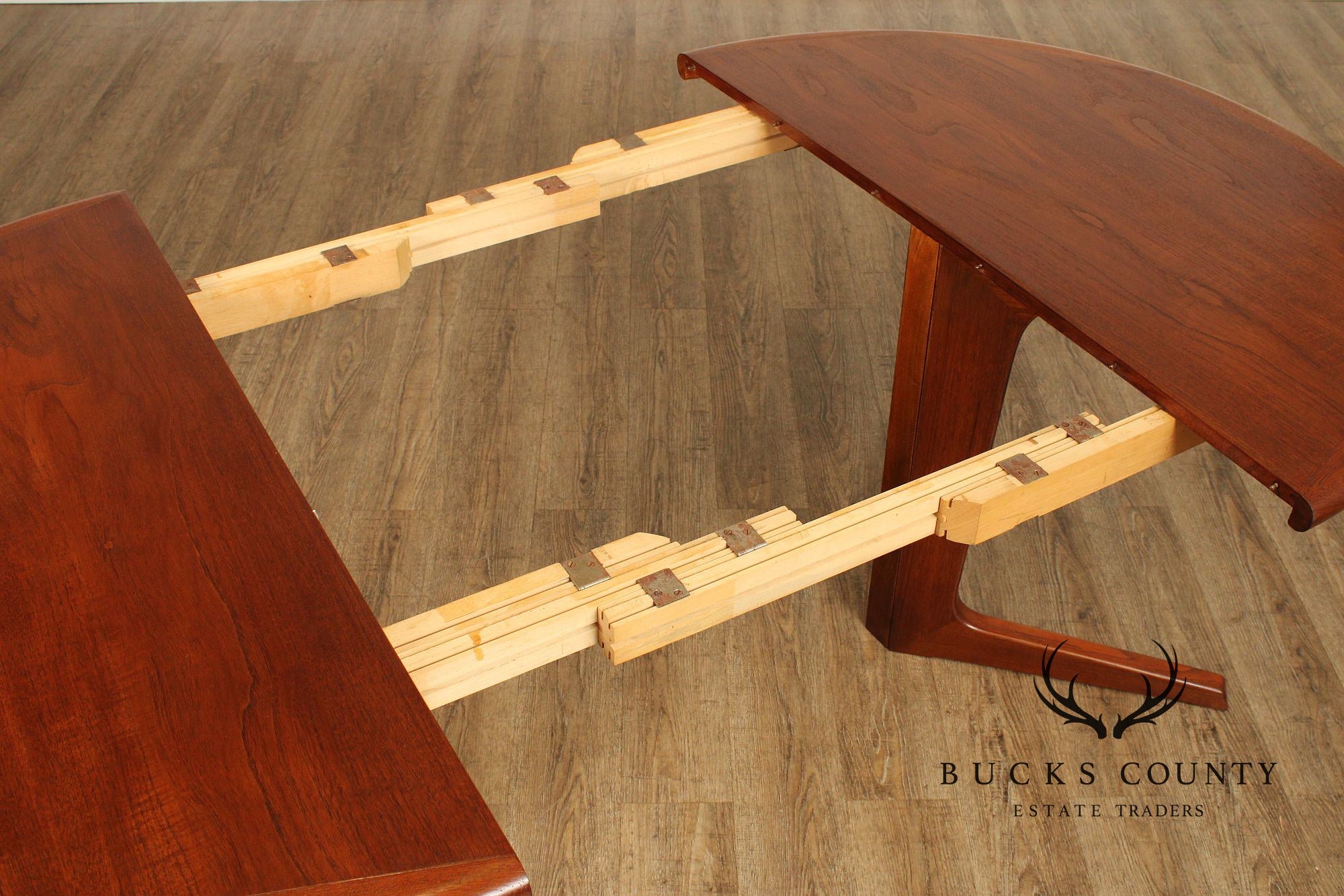 Danish Modern Round Teak Expandable Dining Table