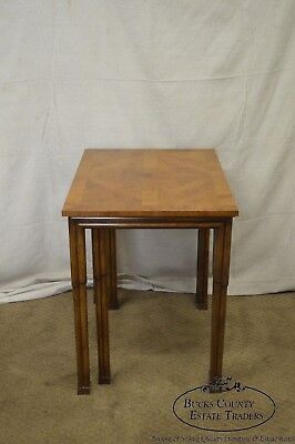 Old Colony Regency Style Yew Wood Nesting Tables