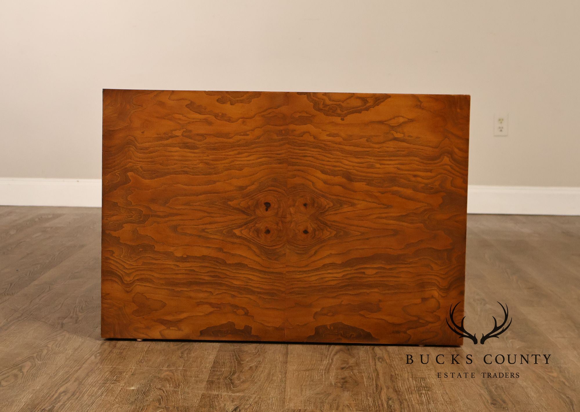 Thayer Coggin Milo Baughman Mid Century Modern Burl Wood Cube Side Table