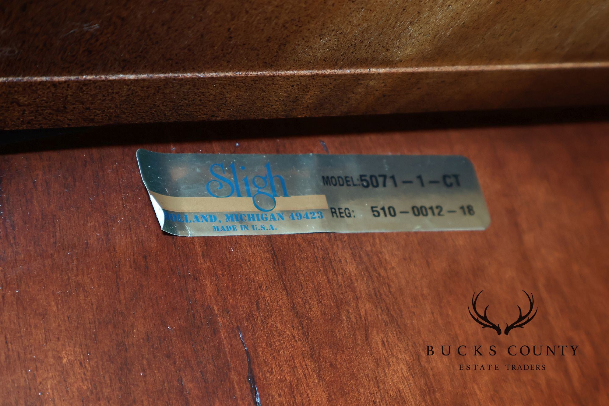 Sligh Leather Top Executive Pedestal Desk