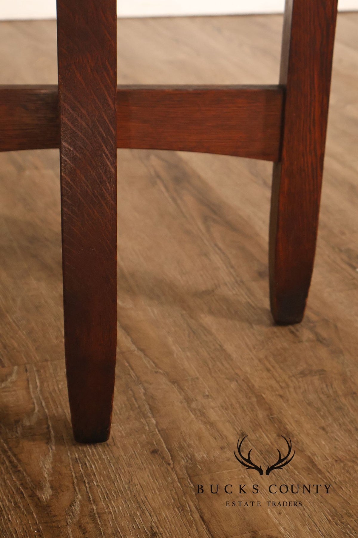 Antique Limbert Arts And Crafts Oak Round Lamp Table