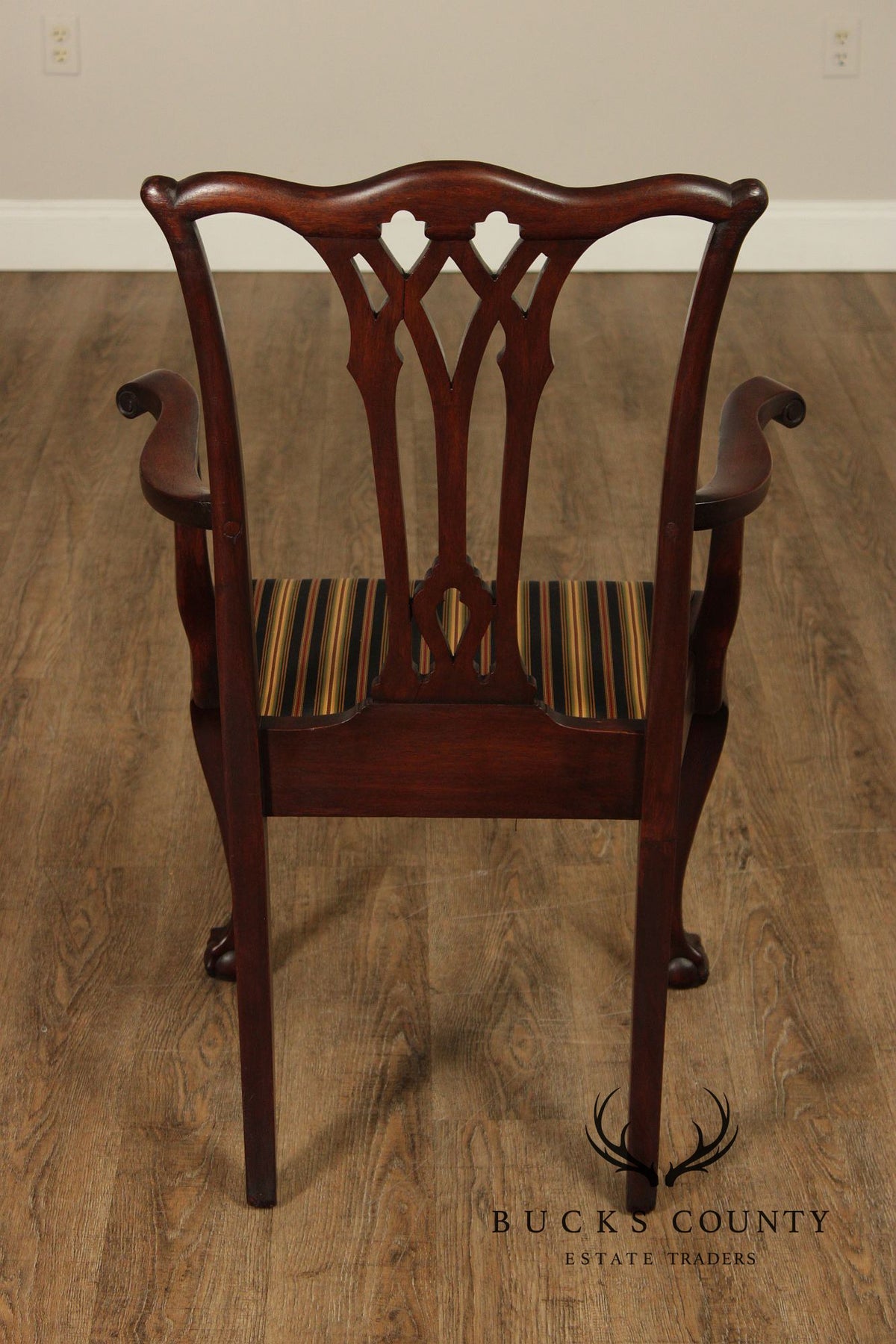Vintage Chippendale Style Set Of Six Mahogany Dining Chairs