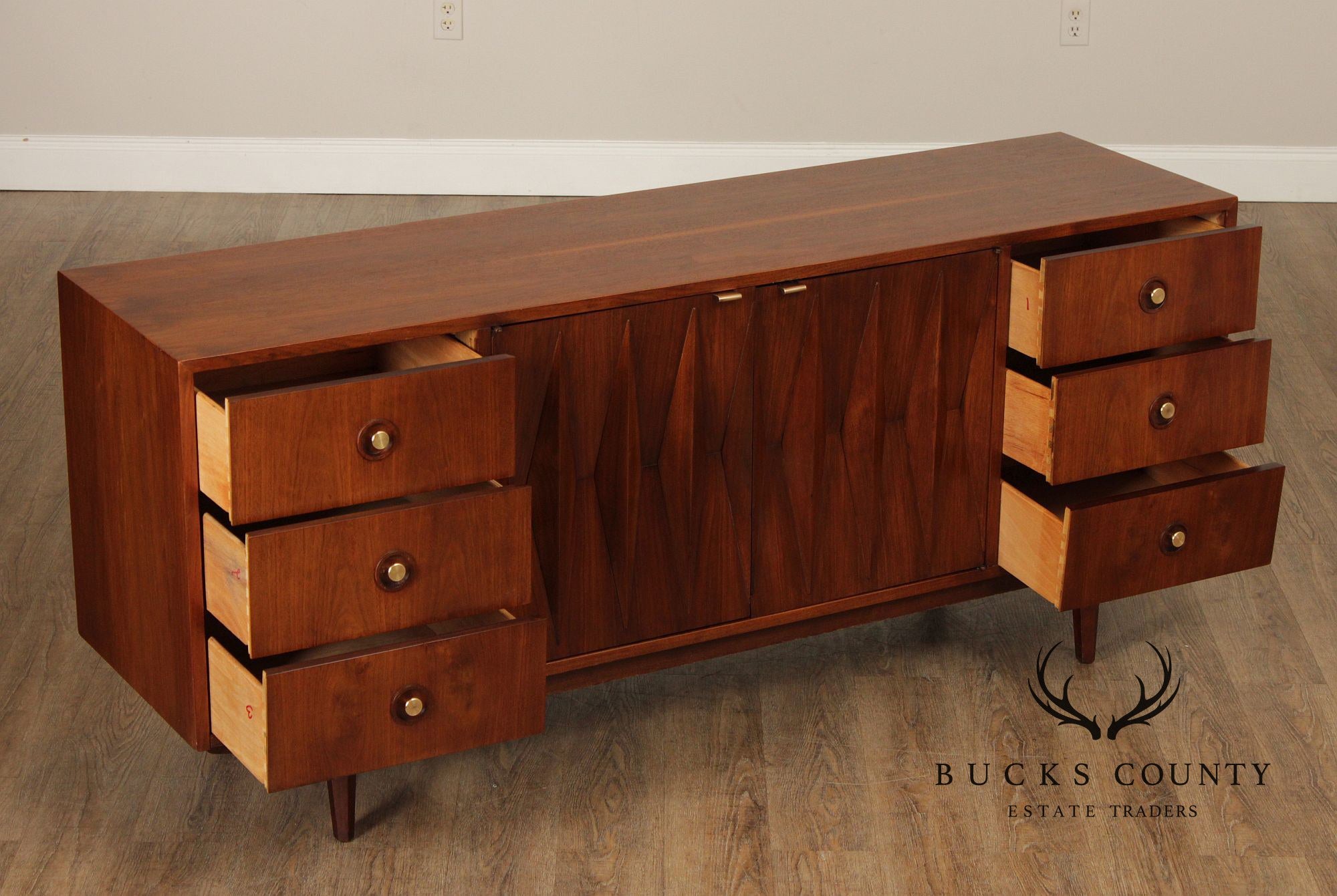 Albert Parvin For American Of Martinsville Mid Century Modern Walnut Long Dresser