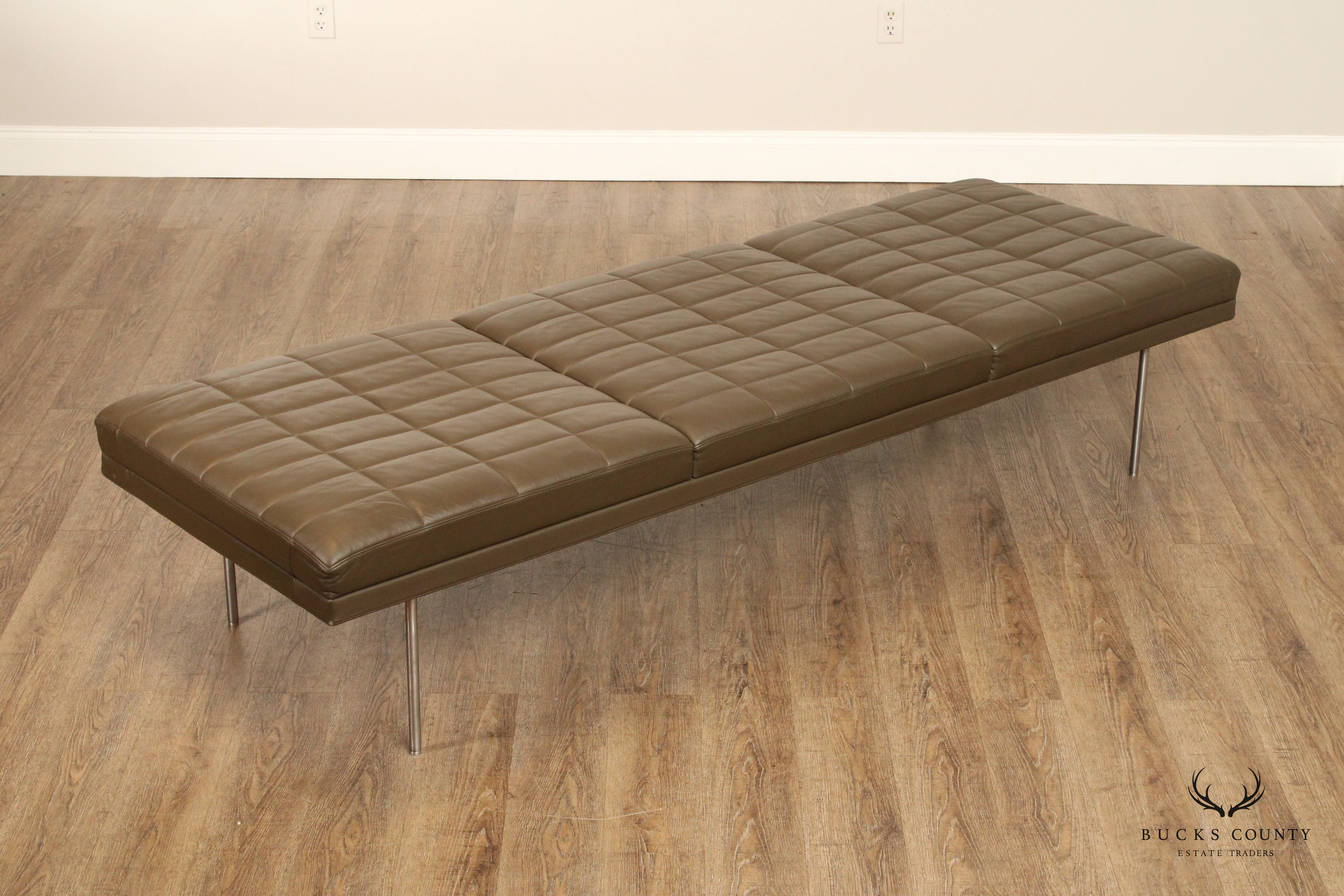 GEIGER INTERNATIONAL QUILTED LEATHER MUSEUM TUXEDO BENCH