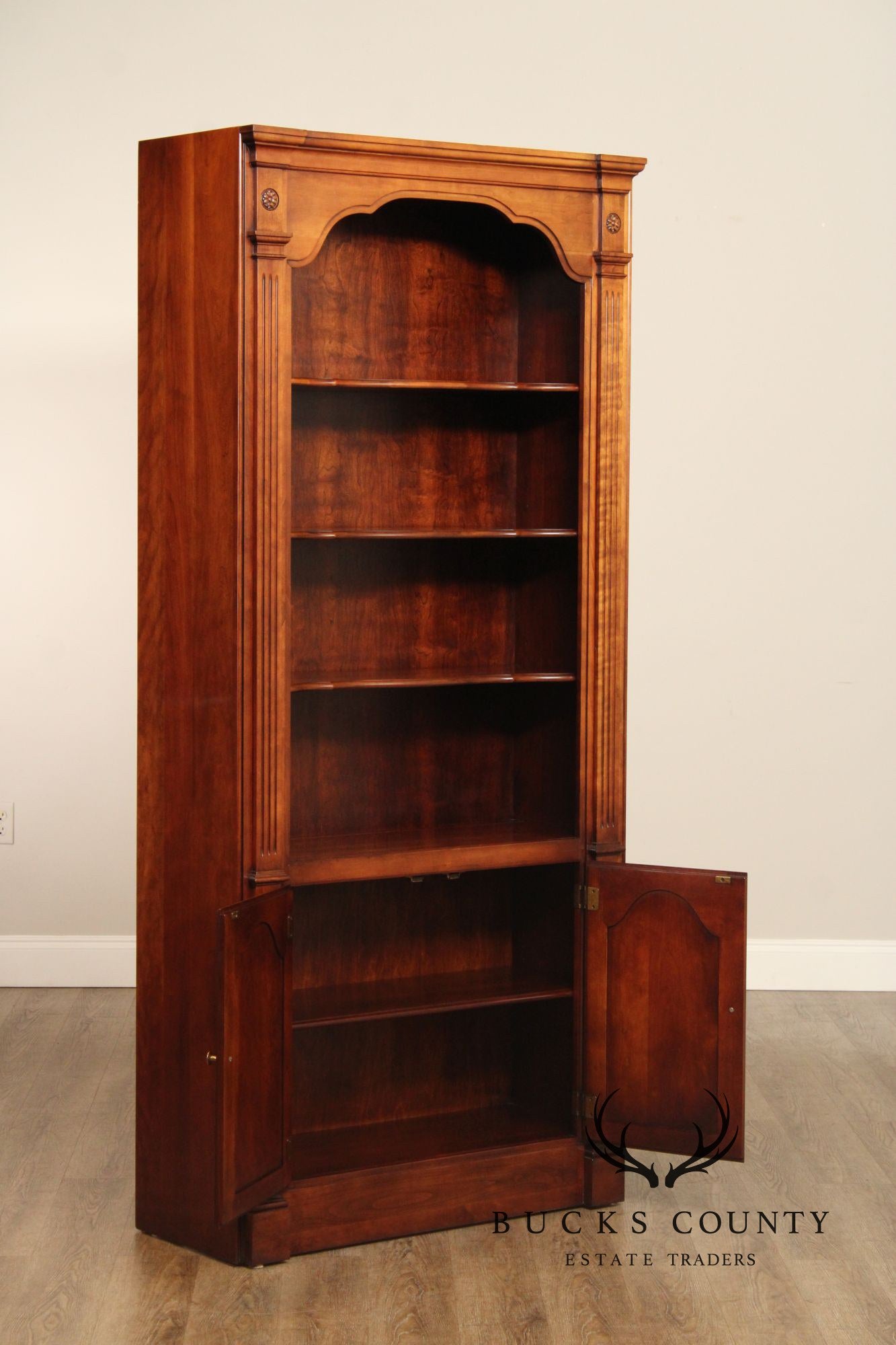 Statton Vintage CherryTall Open Bookcase Cabinet