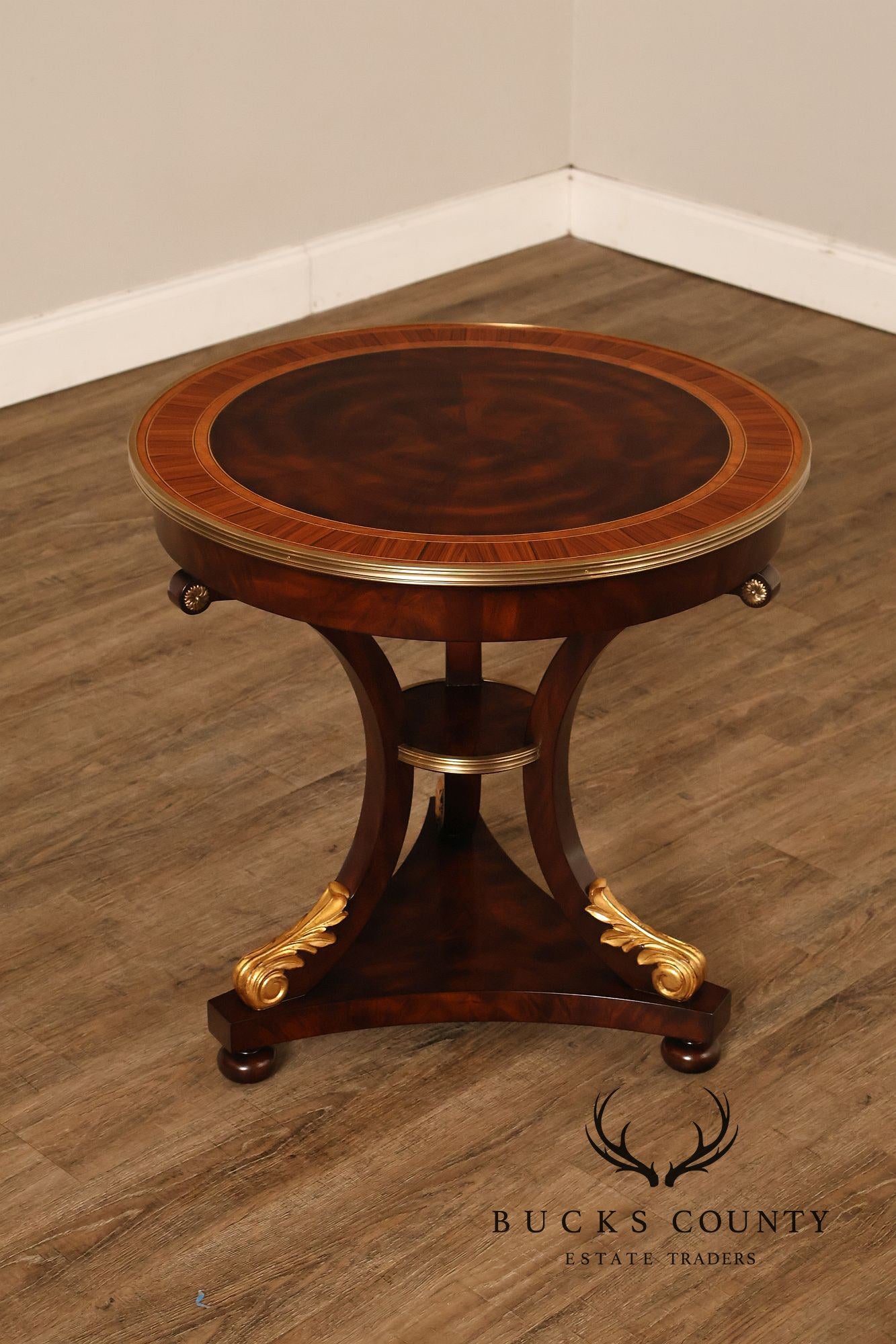 Theodore Alexander Pair of 'After Dinner Drinks' Mahogany Side Tables