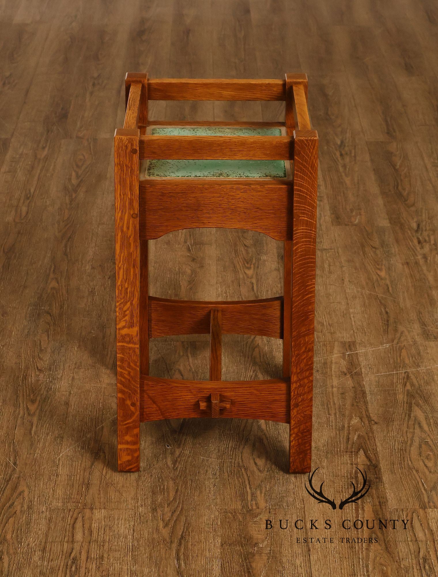 Stickley Mission Collection Oak Tile Top Plant Stand