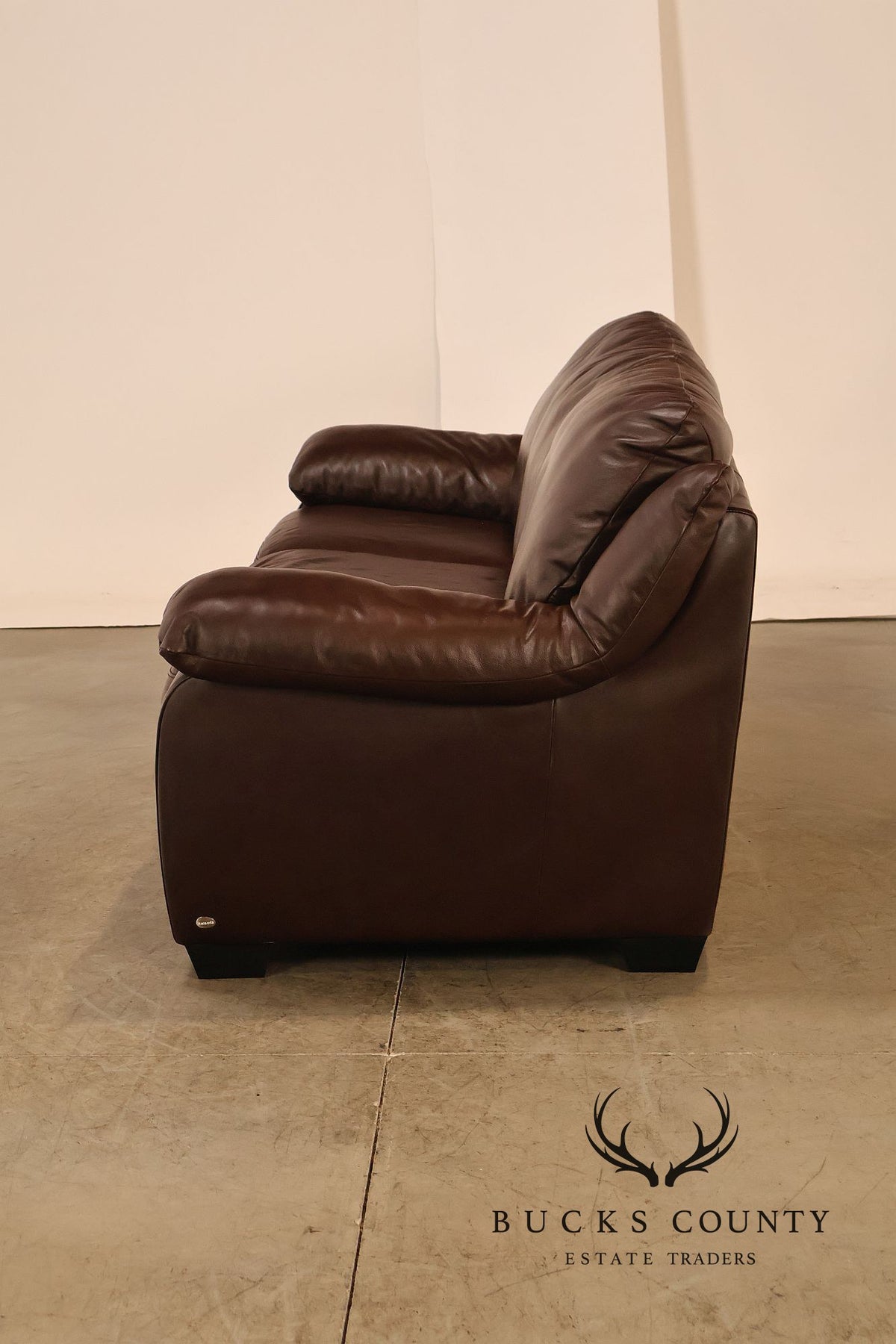 Italsofa Contemporary Brown Leather Three Seat Sofa