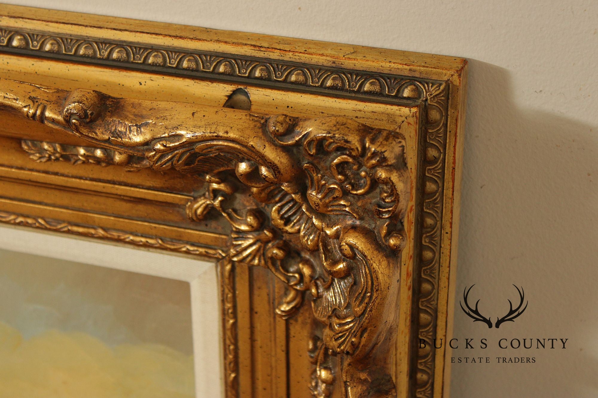 Artist Signed Genre Painting, Bucolic Village