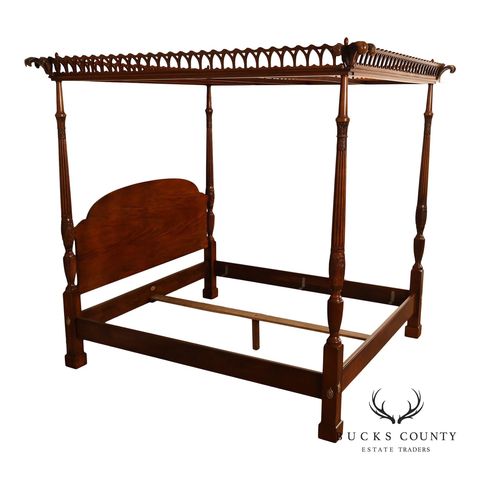 Henredon Historic Natchez Collection Southern Colonial Mahogany King Canopy Poster Bed