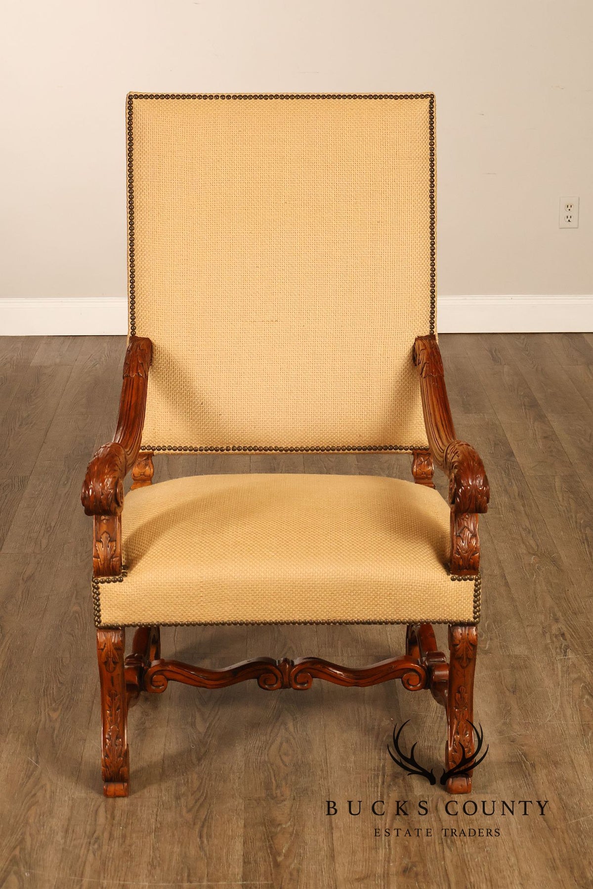 Alfonso Marina French Louis XIII Style Pair of Armchairs