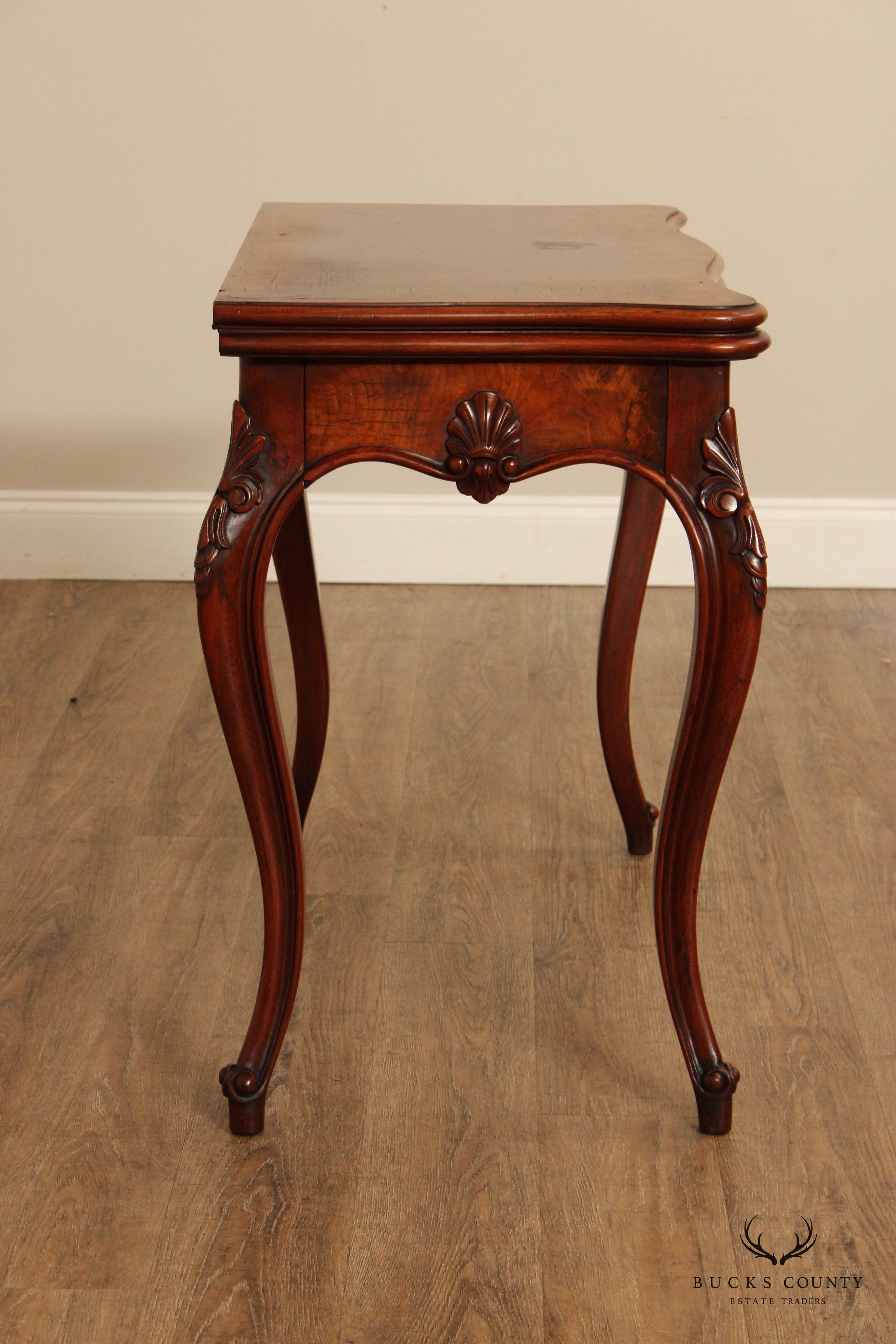 Antique French Louis XV Style Walnut Folding Card Table