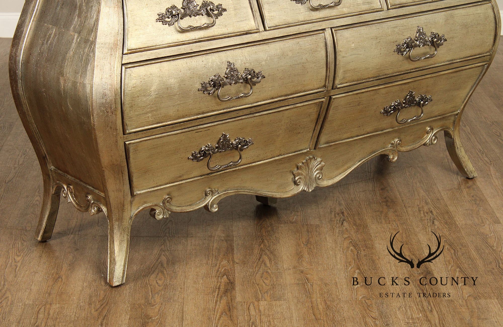 Hooker Furniture 'Sanctuary' Silver Gilt Bombe Chest