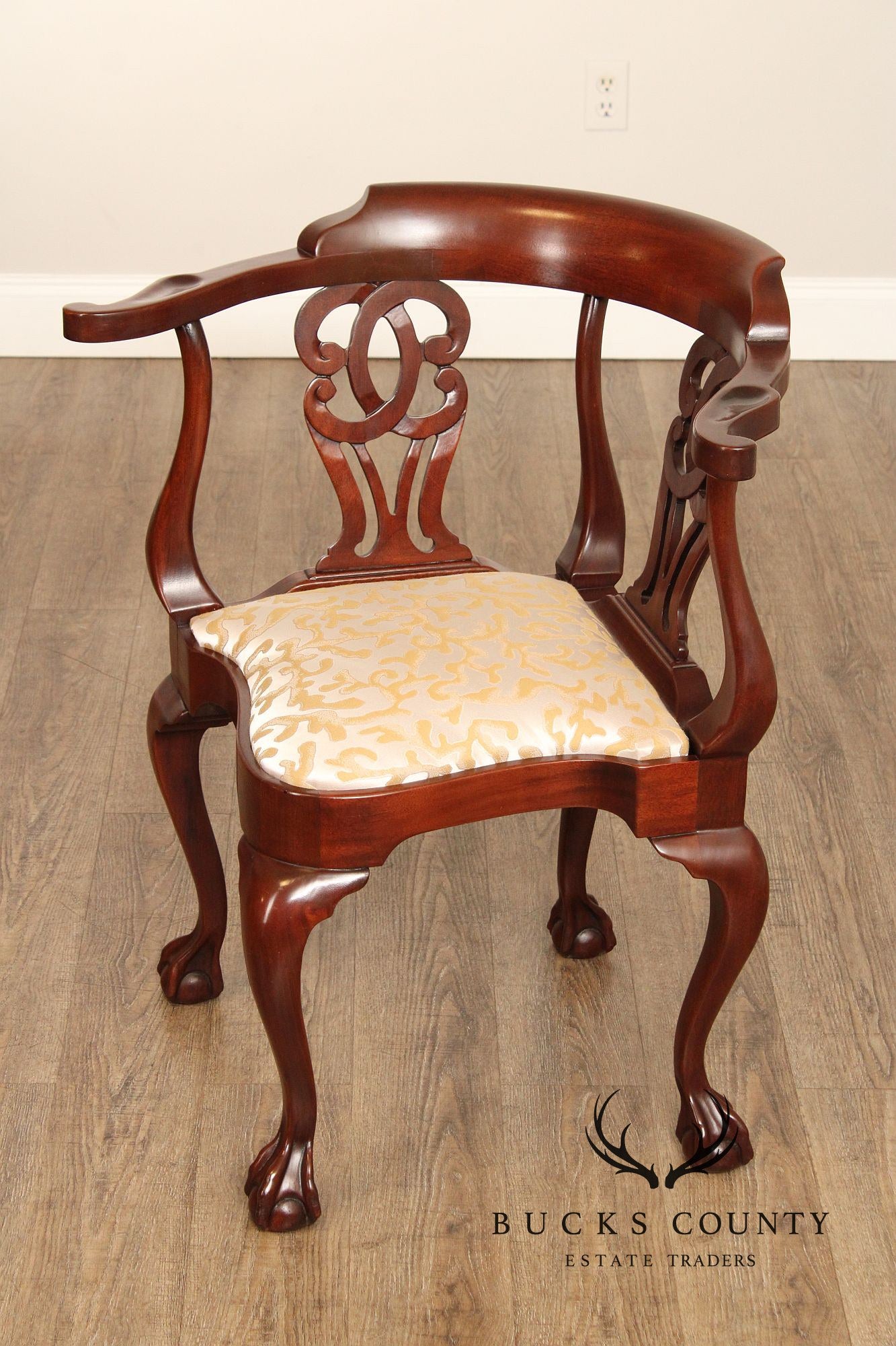 Hickory Chair Chippendale Style Mahogany Corner Chair