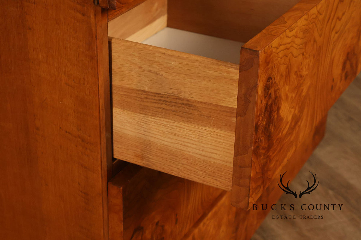 Lane Mid Century Modern Burlwood Armoire