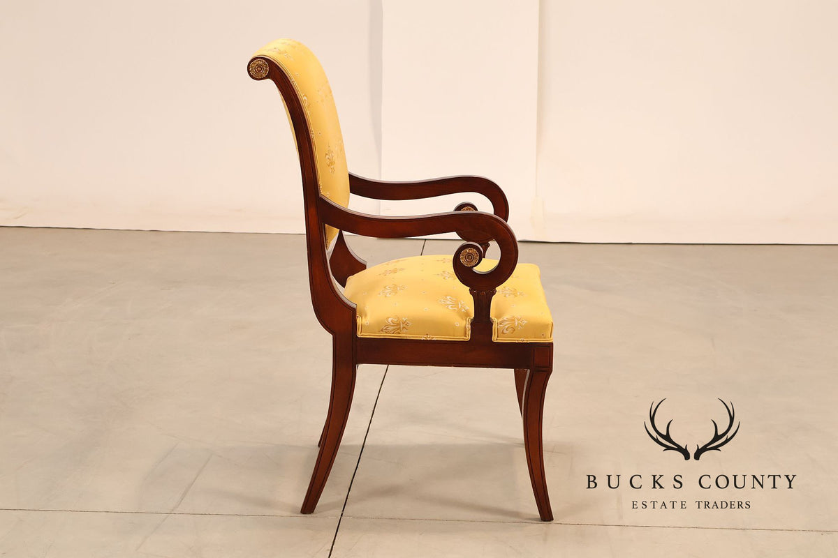 Neoclassical Empire Style Mahogany Open Armchair