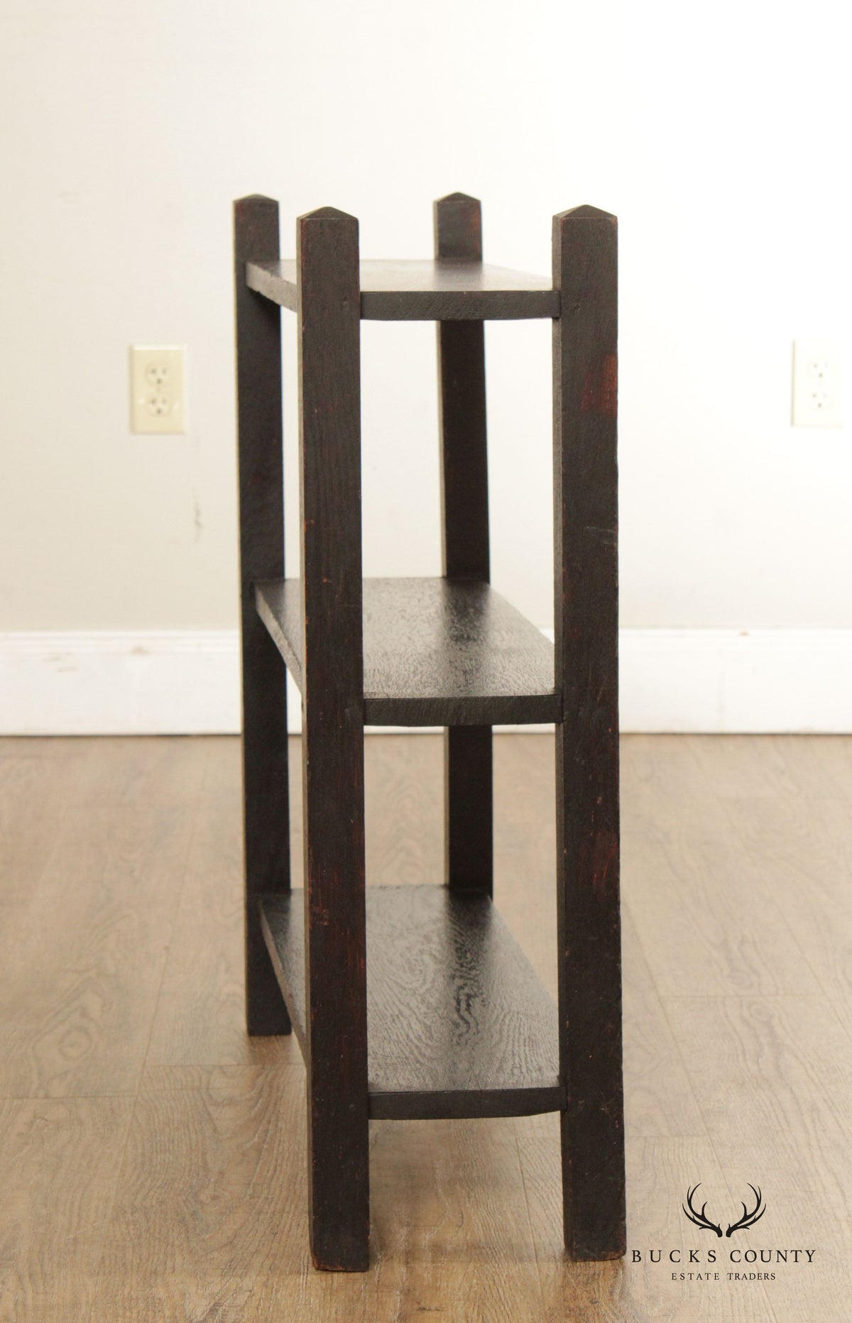 Arts & Crafts Oak Three Tier Open Magazine Stand
