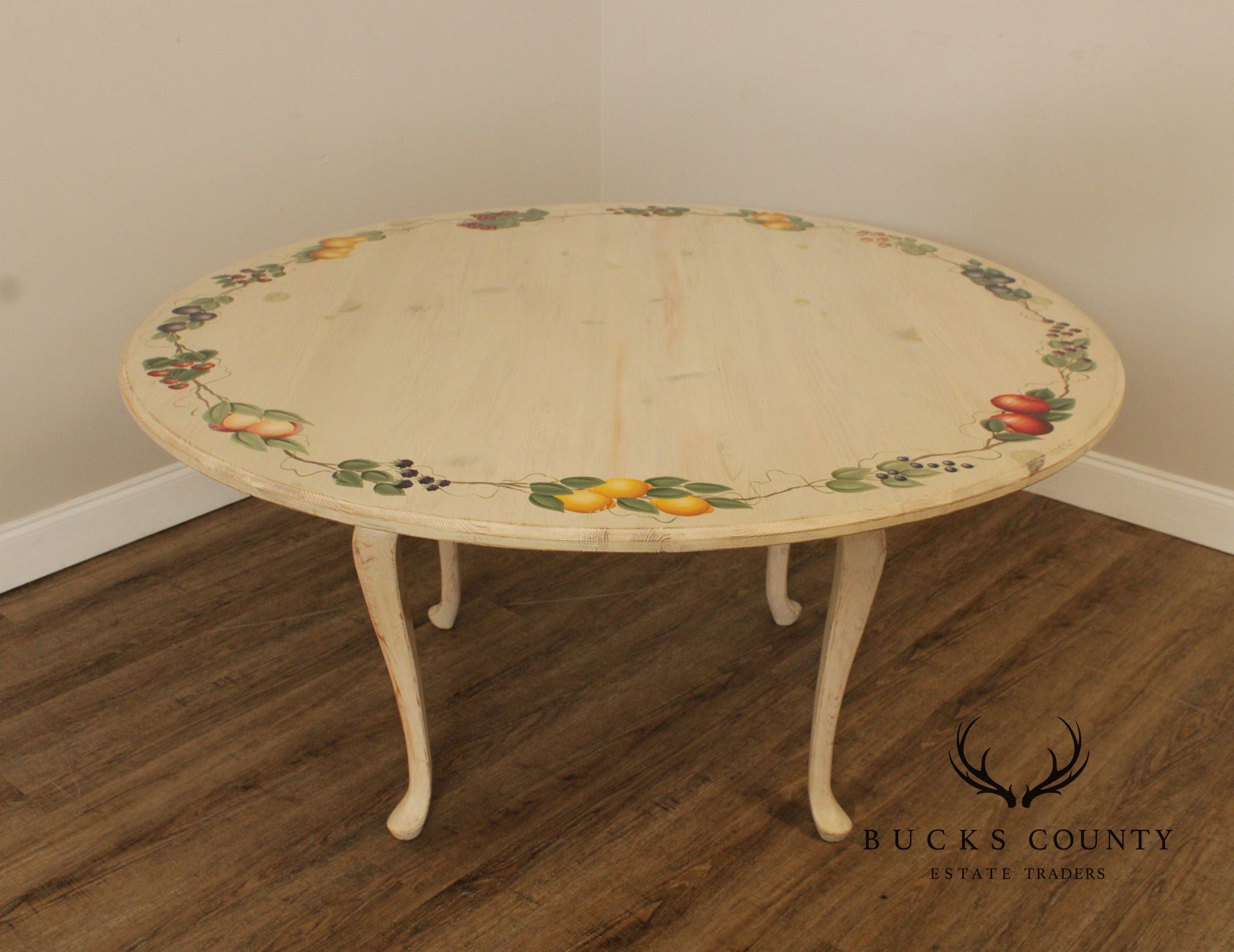 Custom Quality Hand Painted Pine Round Dining Table