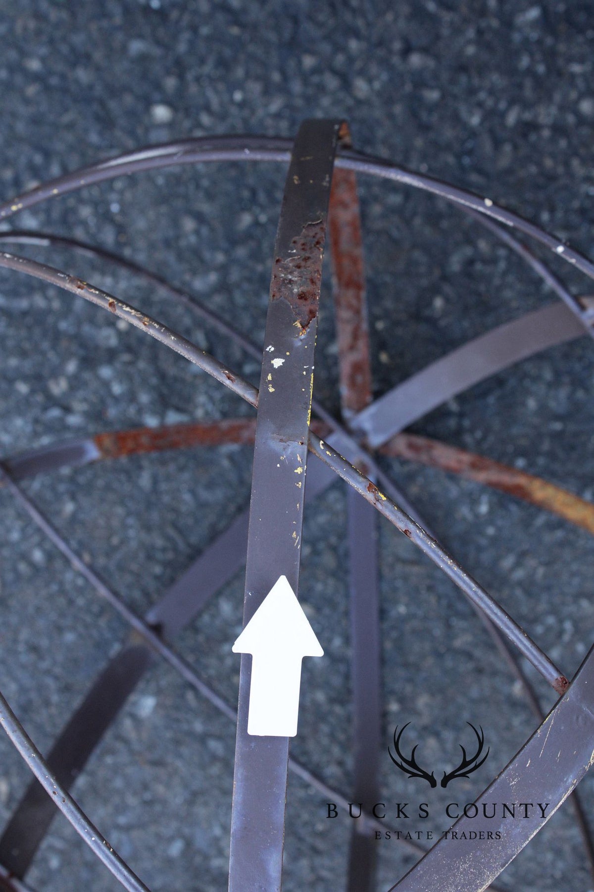 Pair of Steel Outdoor Garden Armillary Spheres