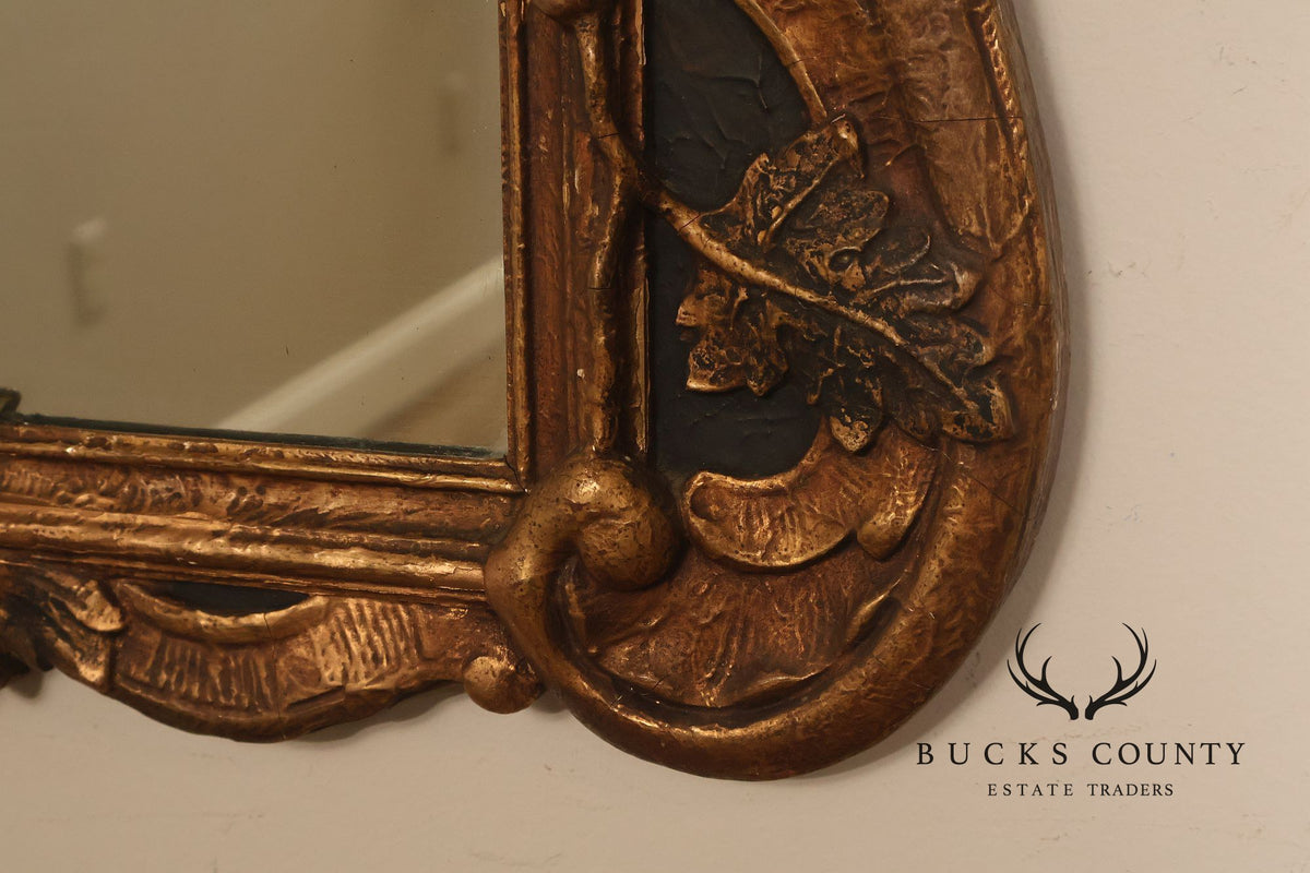 Antique Italian Baroque Style Relief Carved Mirror