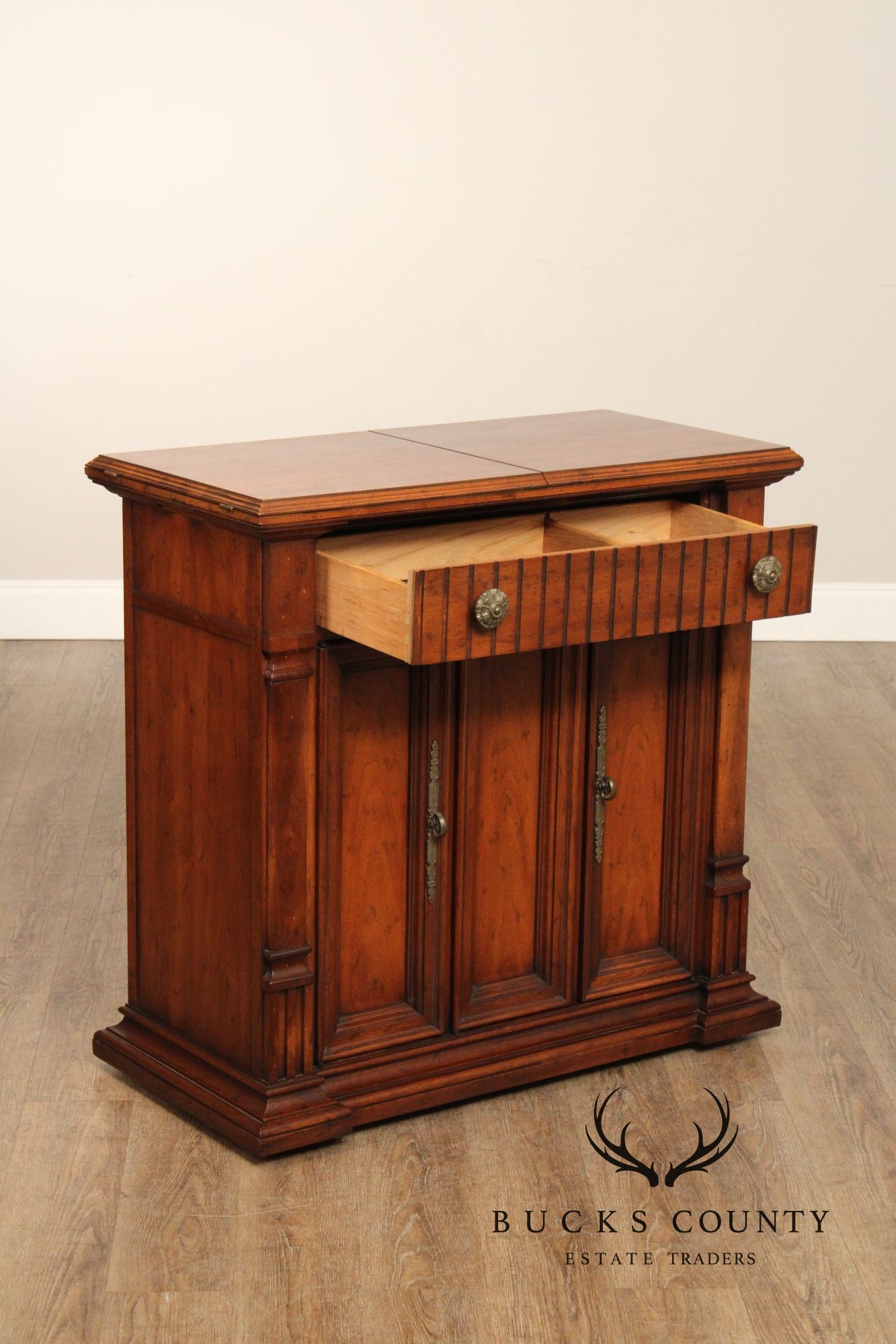 Drexel Italian Renaissance Style Walnut Flip Top Server