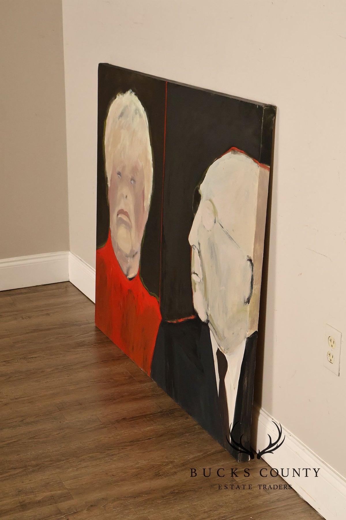 Anne Cooper Dobbins Oil Painting, 'A Stern Father and His Spouse'