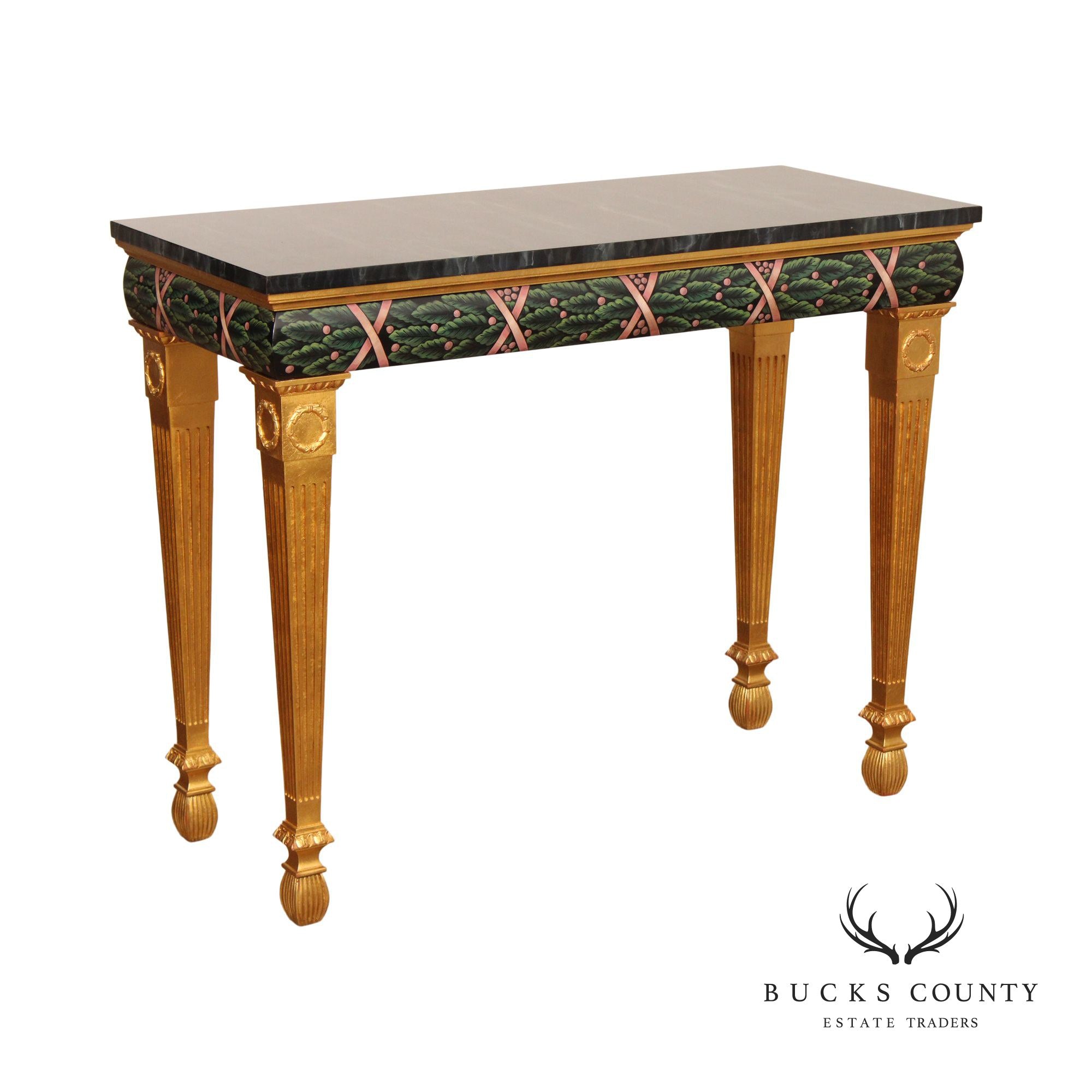 Karges Neoclassical Style Gold Painted Sofa Table