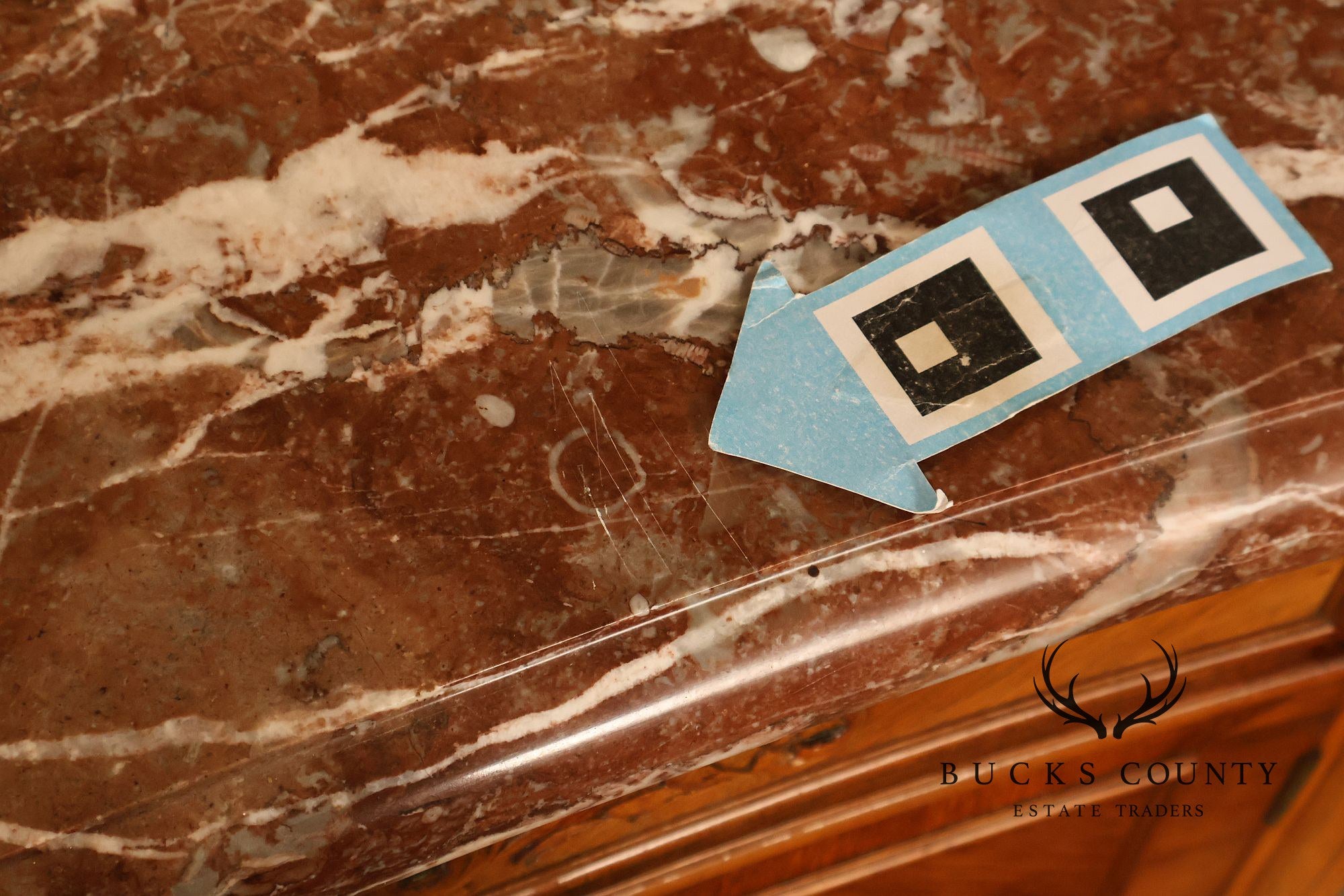 1920's French Louis XV Style Satinwood Marble Top Server