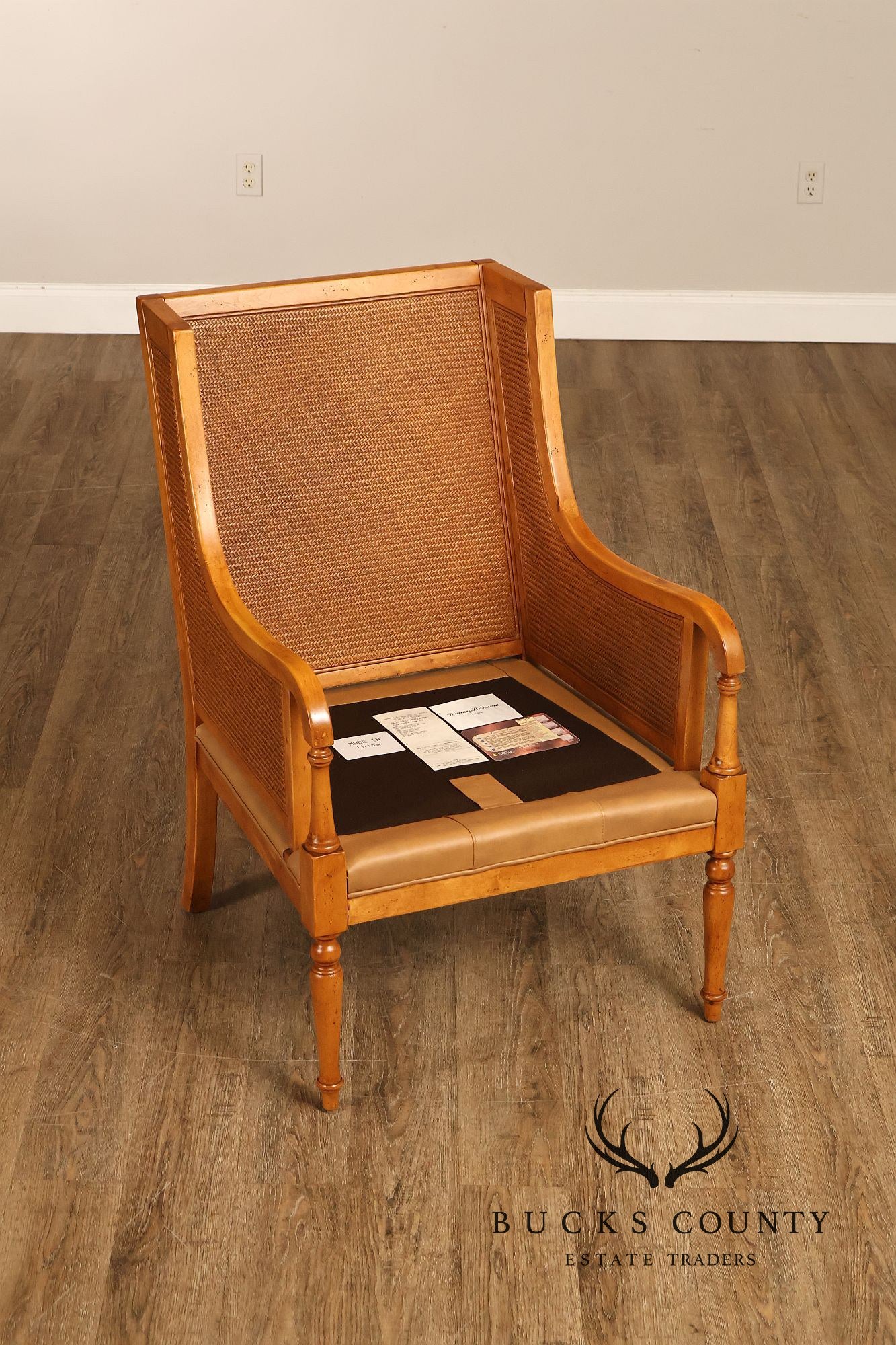 Tommy Bahama Pair of Caned Armchairs