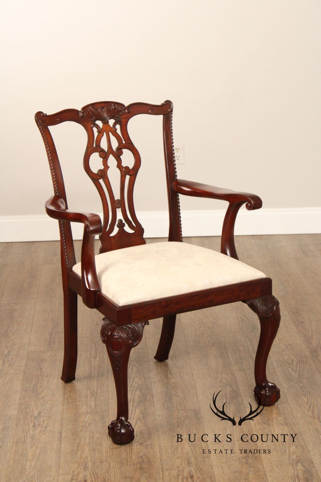 Lexington Chippendale Style Set of Eight Mahogany Dining Chairs