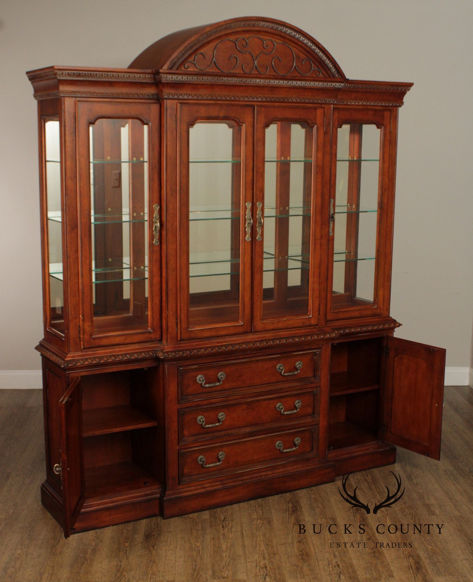 Hickory White Four Door China Cabinet