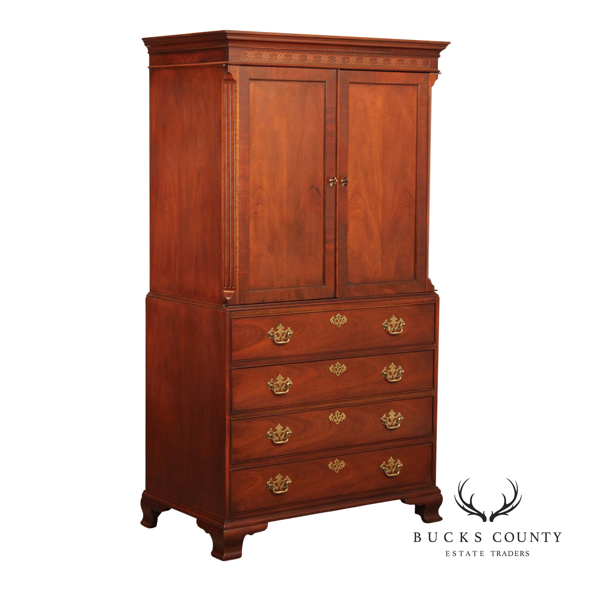 Baker Furniture Chippendale Style Mahogany Armoire