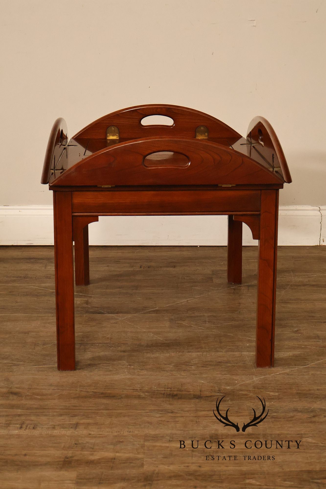 Chippendale Style Cherry Butler's Tray Coffee Table