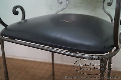Quality Steel Directoire Style Klismos Arm Chair made in Italy