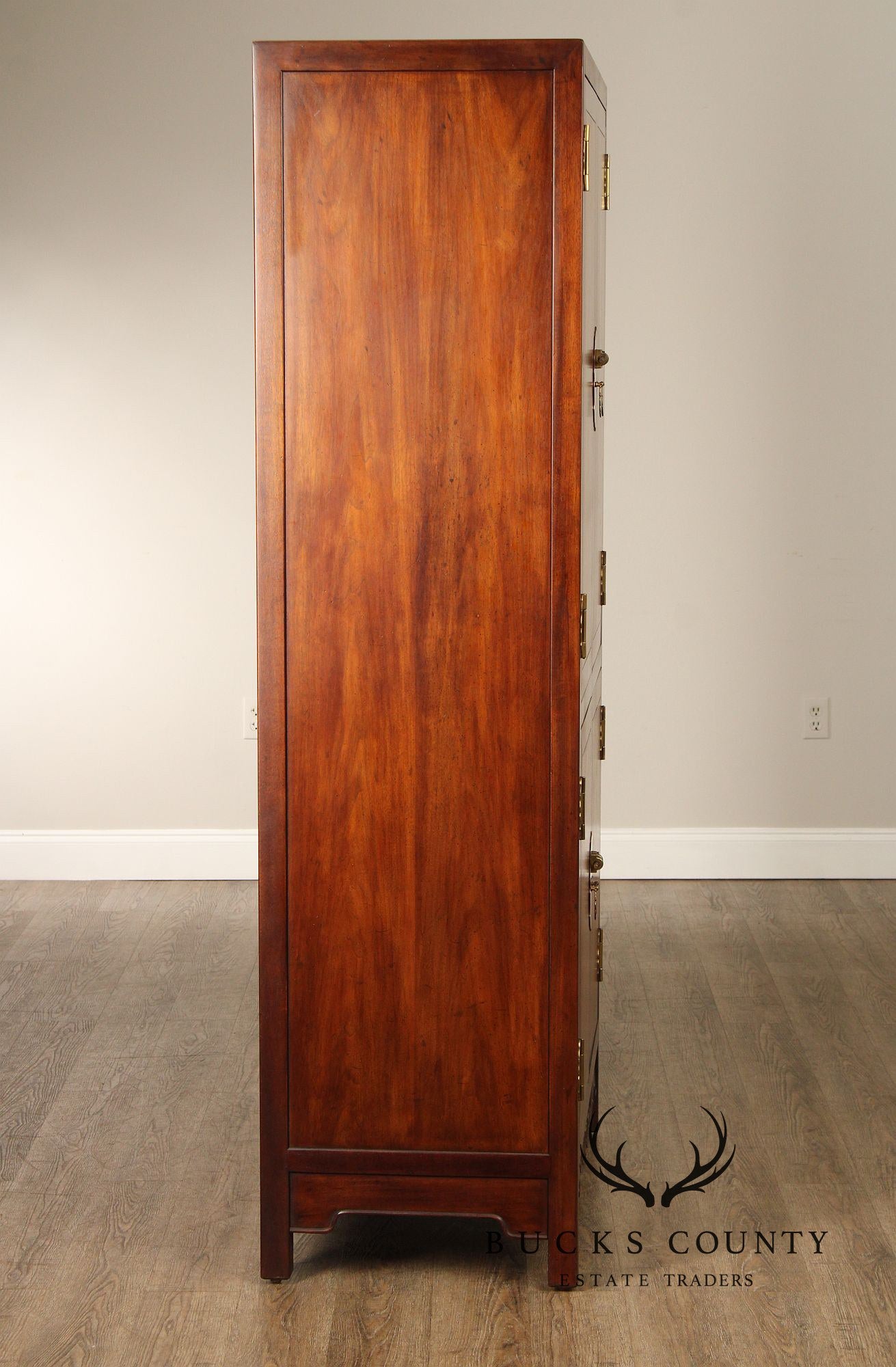 Henredon Vintage Asian Inspired Mahogany Tall Armoire