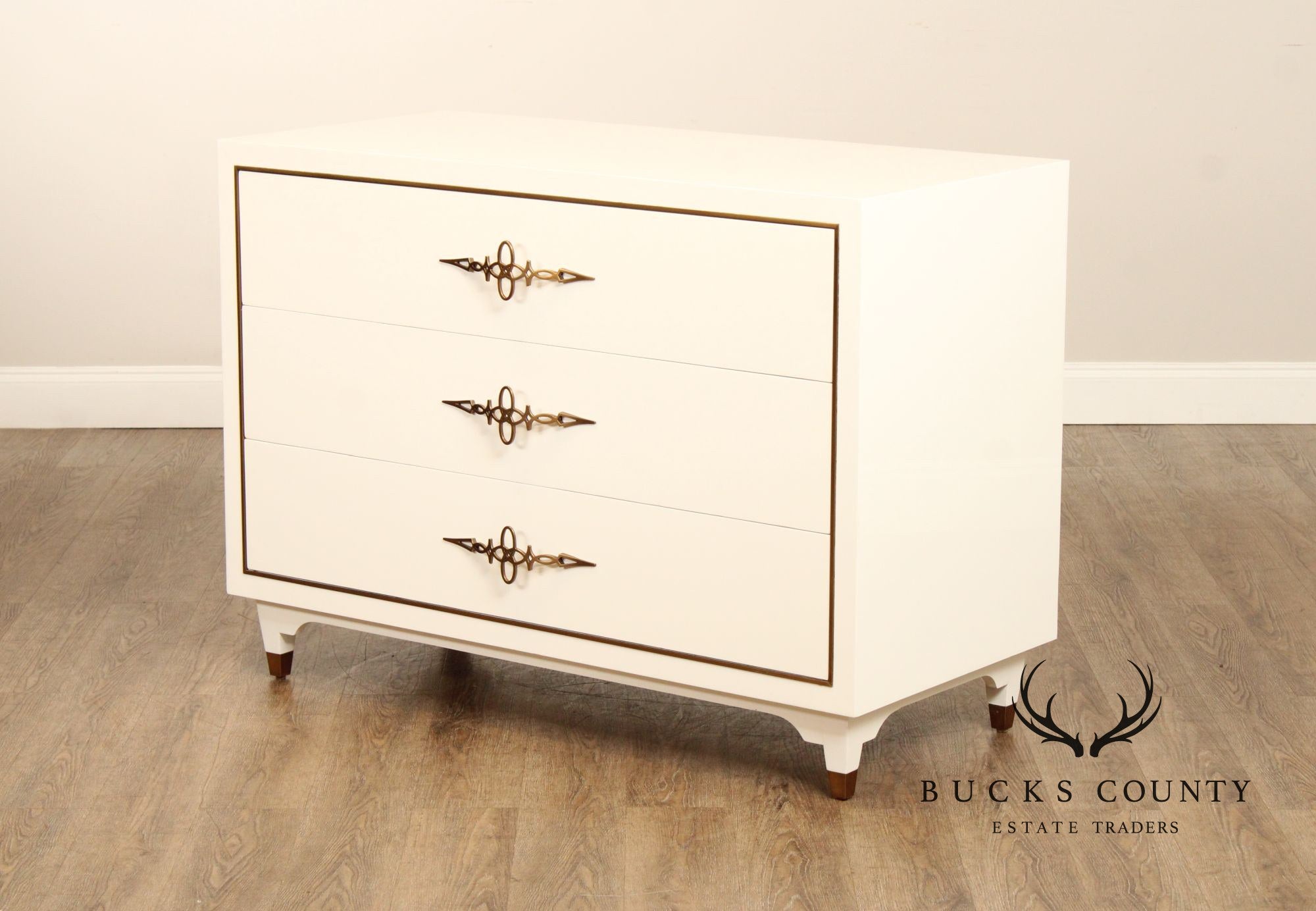 Alden Parkes 'Allegra' White Lacquered Chest of Drawers