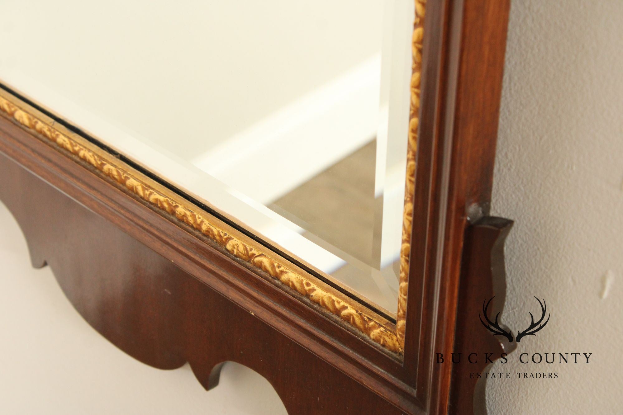 Friedman Brothers Chippendale Style Partial Gilt Mahogany Mirror