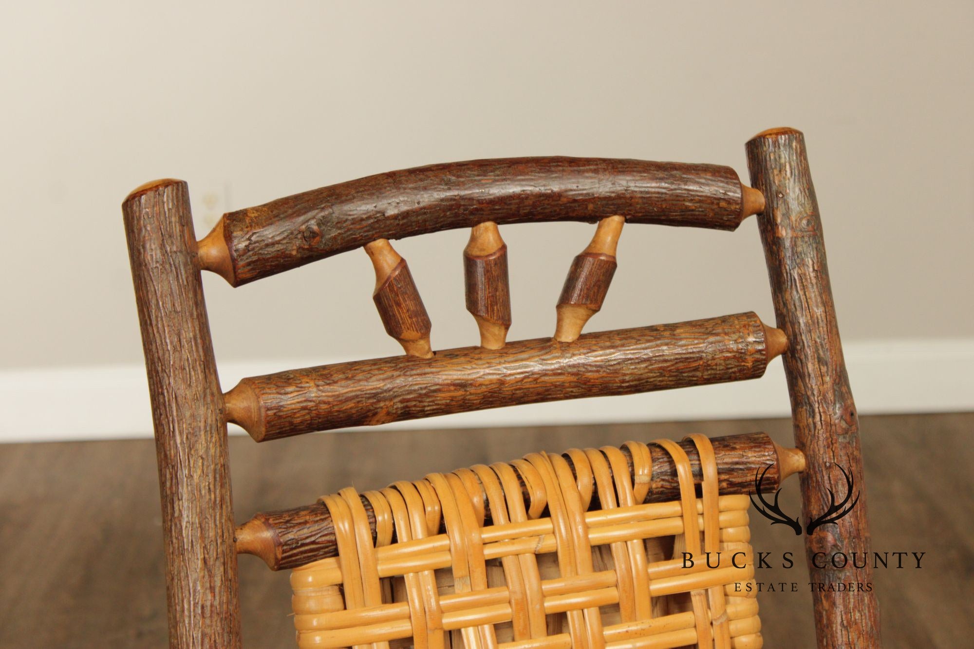 Old Hickory Set of Four 'Wagon Wheel' Dining Chairs