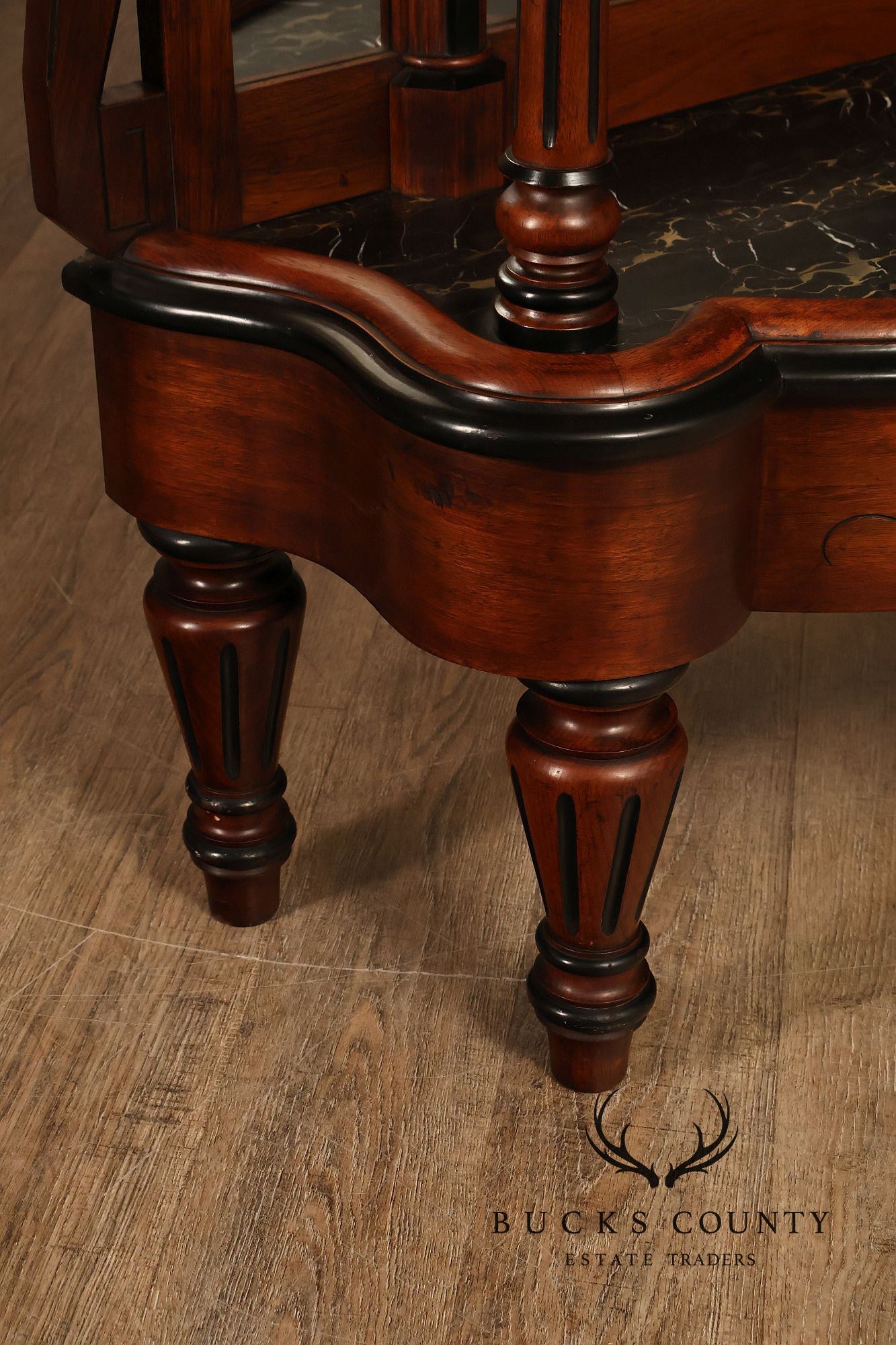 Antique American Renaissance Revival Walnut Mirrored Etagere Hall Tree