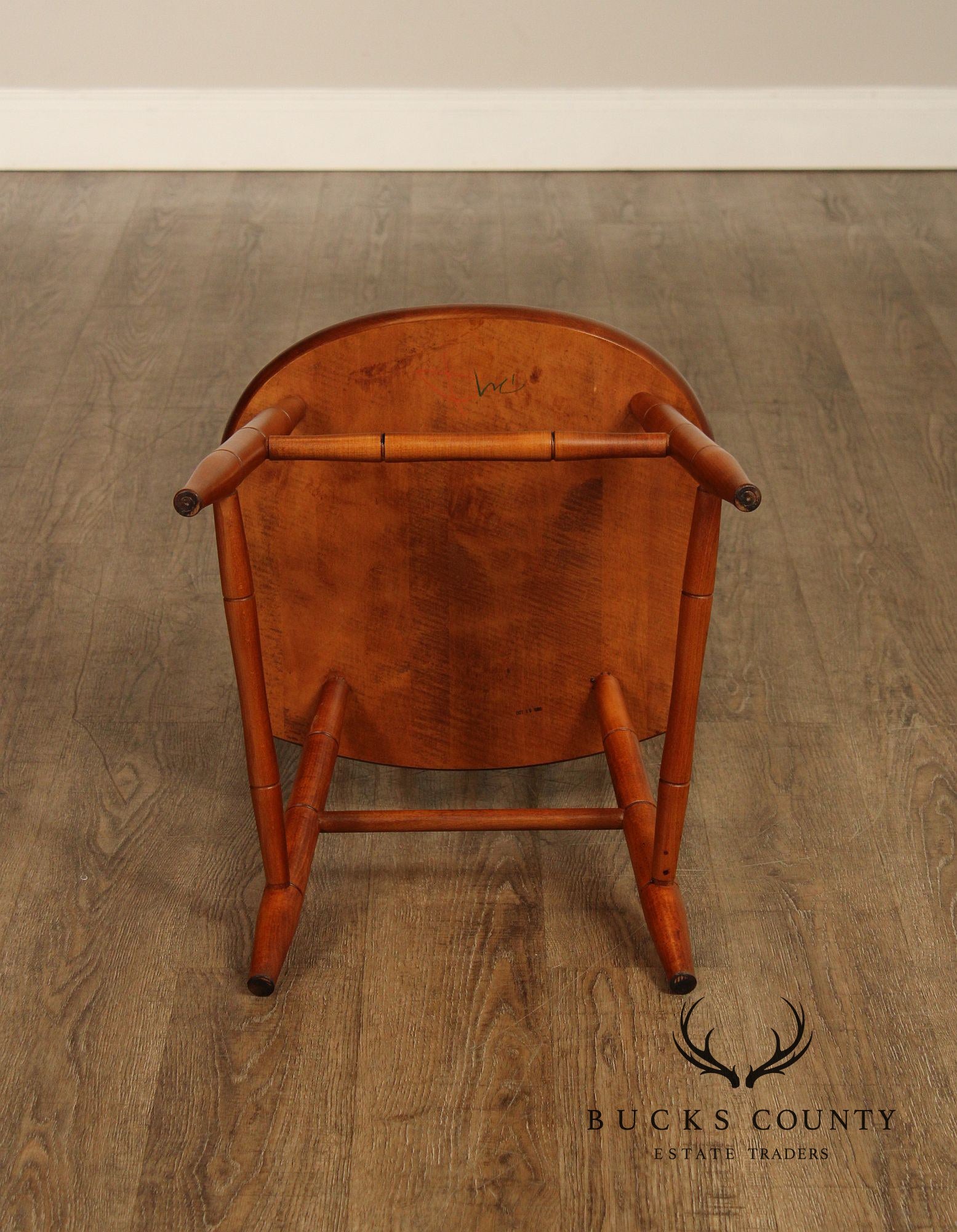 L. Hitchcock Set Of Four Stenciled Spindle Back Dining Chairs