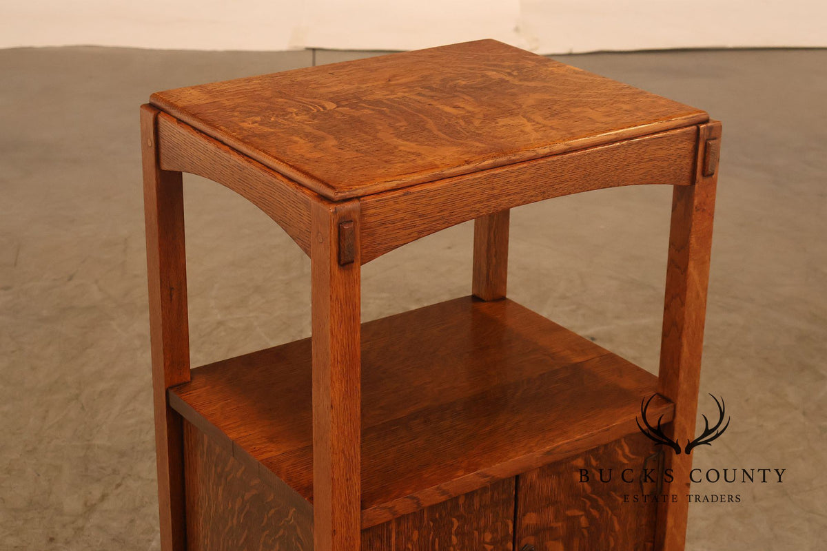 Antique Charles P. Limbert Mission Oak Somno Stand