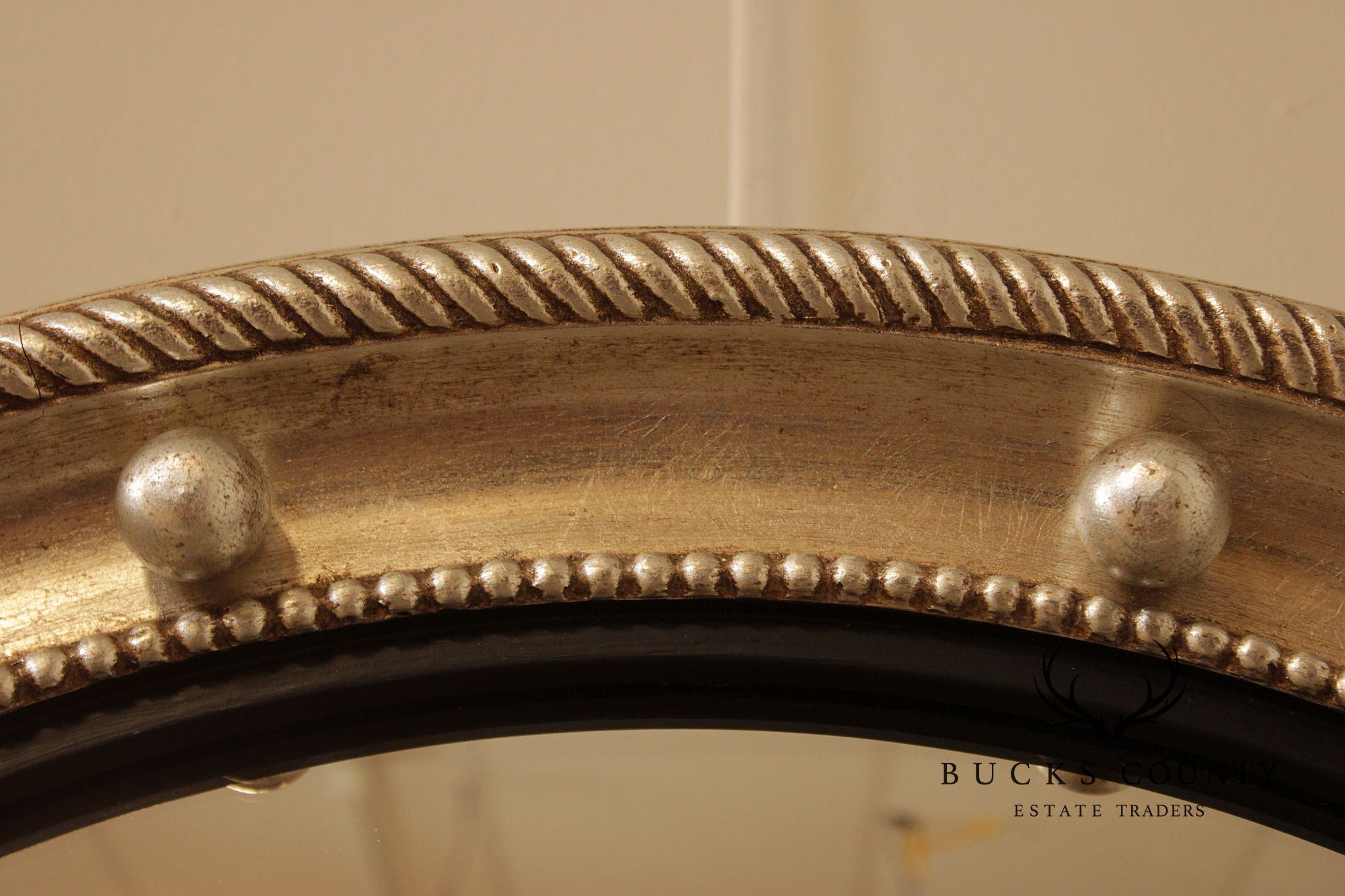 Friedman Brothers Round Silver Painted Bullseye Mirror