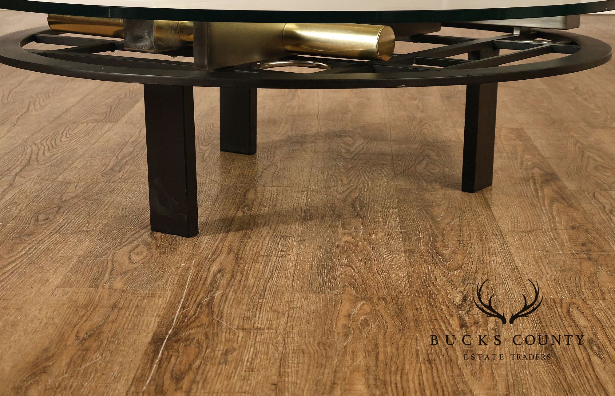 DIA Post Modern Round Glass Top Sculptural Coffee Table