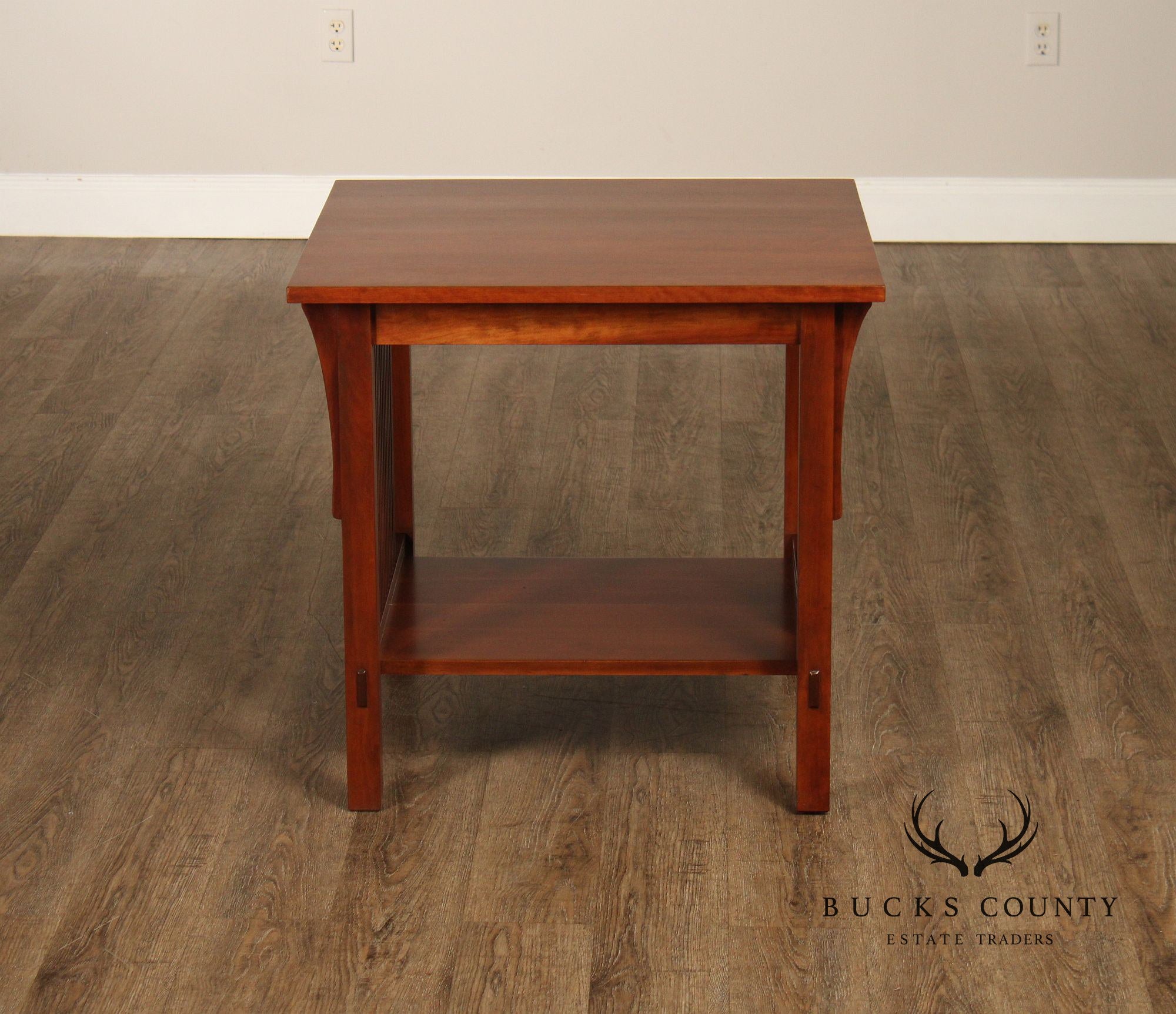 Stickley Mission Collection Pair Of Cherry Spindle Side Tables