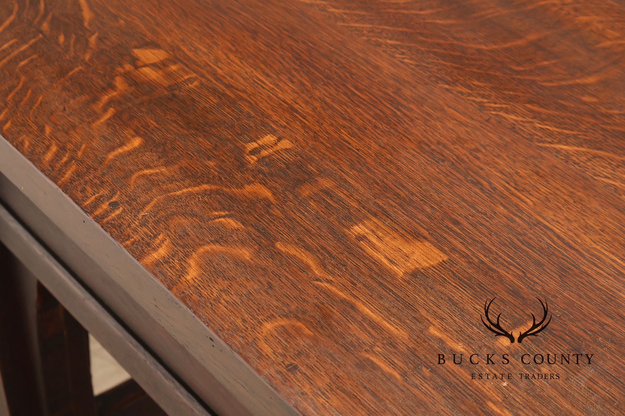 Early Gustav Stickley No. 460 Oak Library Table With Rare  Hardware
