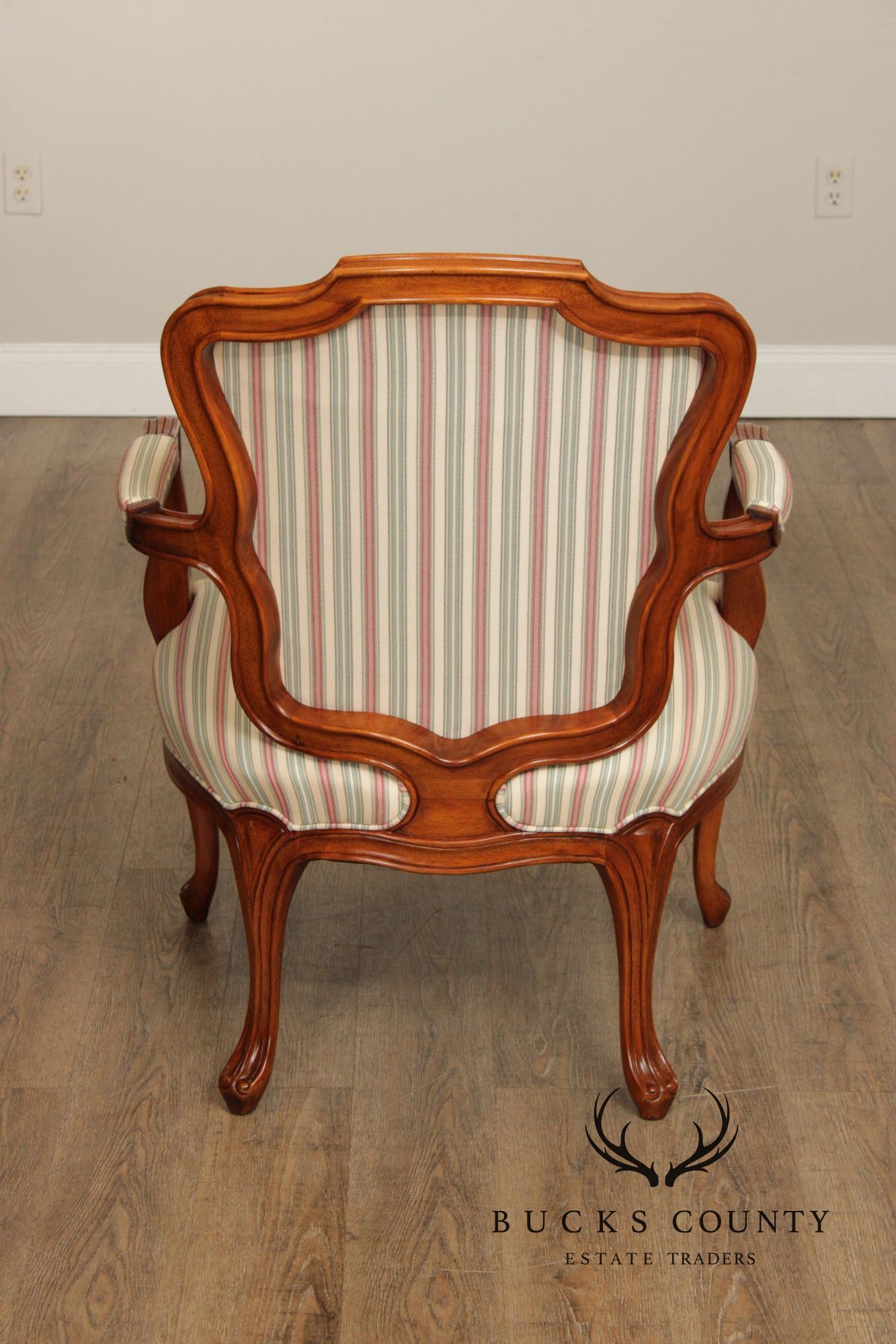 French Louis XV Style Pair of Carved Walnut Armchairs