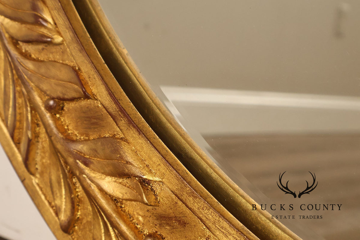 Neoclassical Style Round Giltwood Wall Mirror