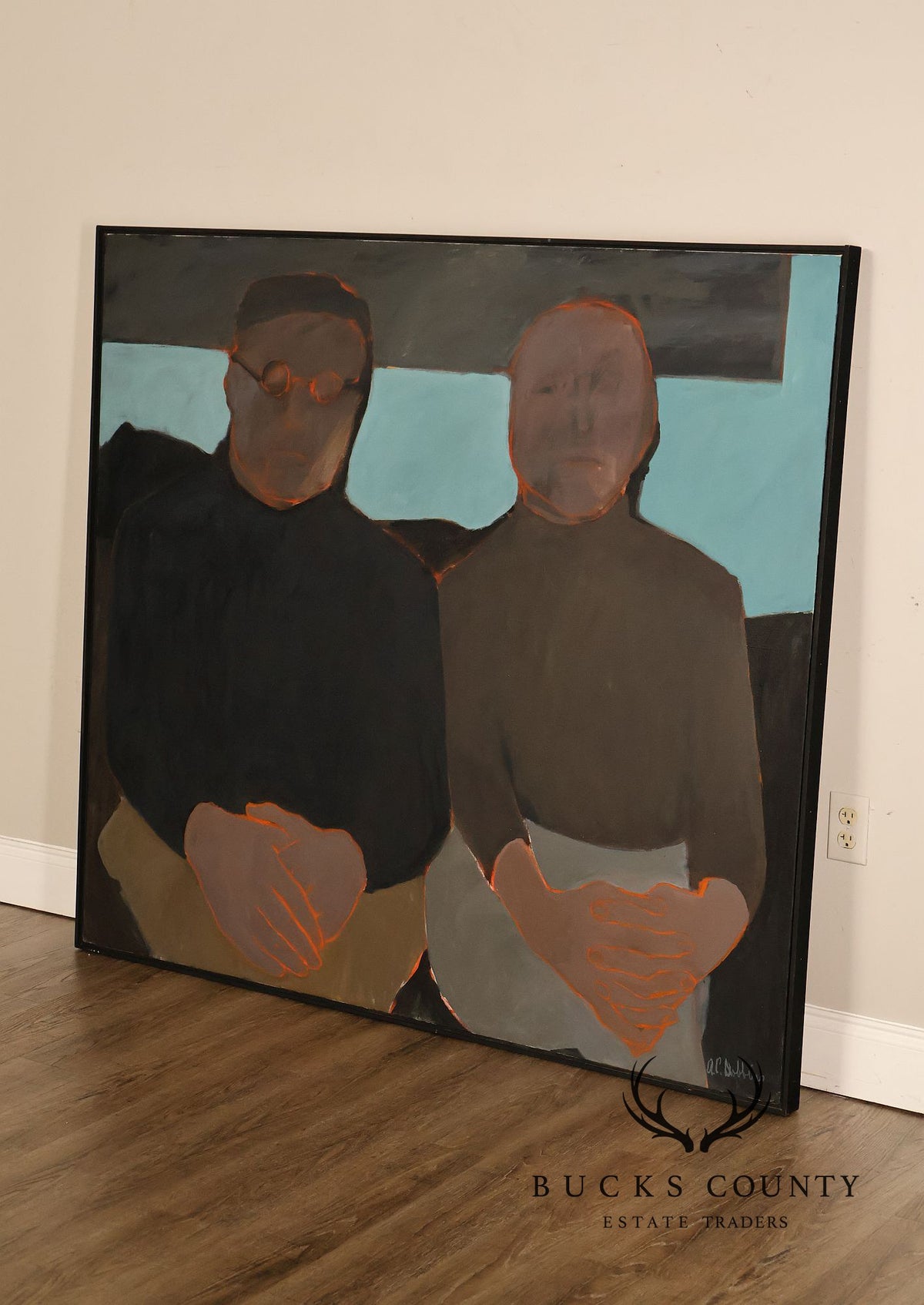 Anne Copper Dobbins Oil Painting, 'Artist and Her Husband'