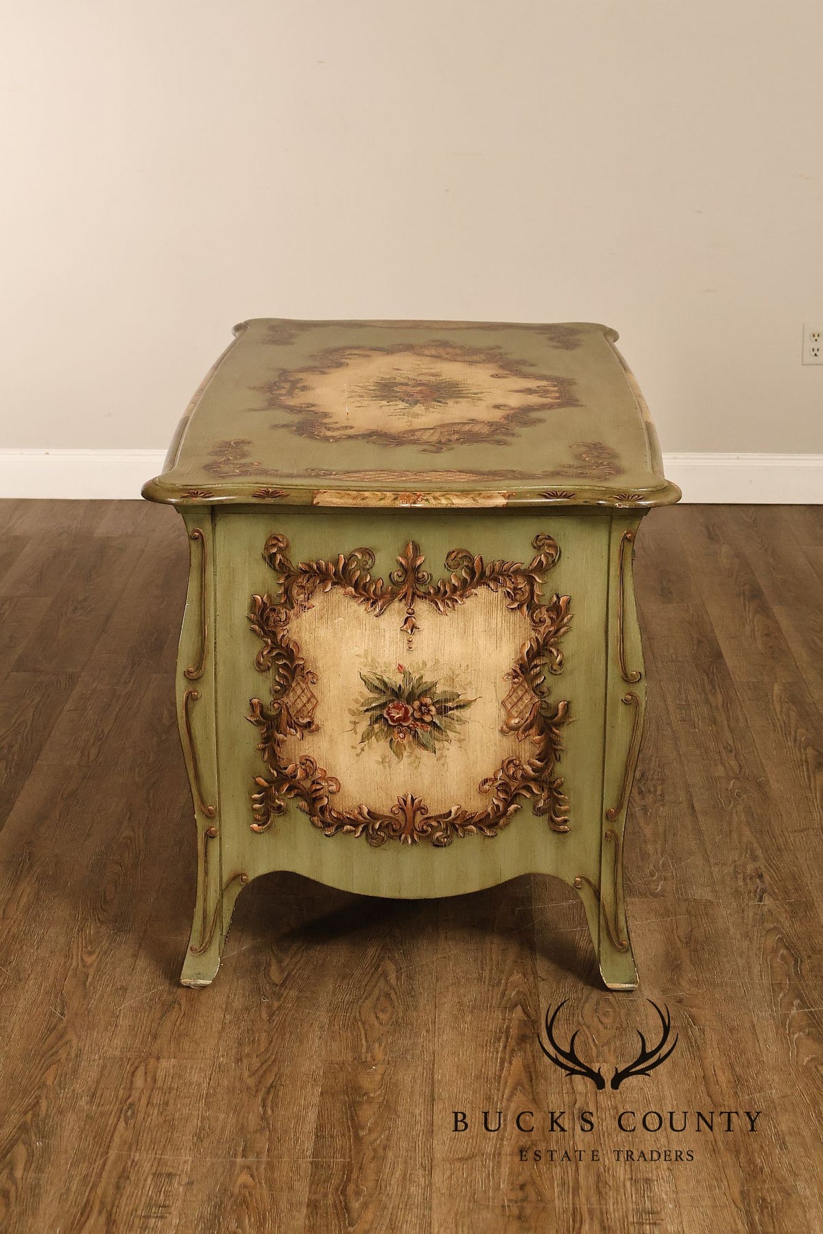 Lane Italian Rococo Style Painted Writing Desk