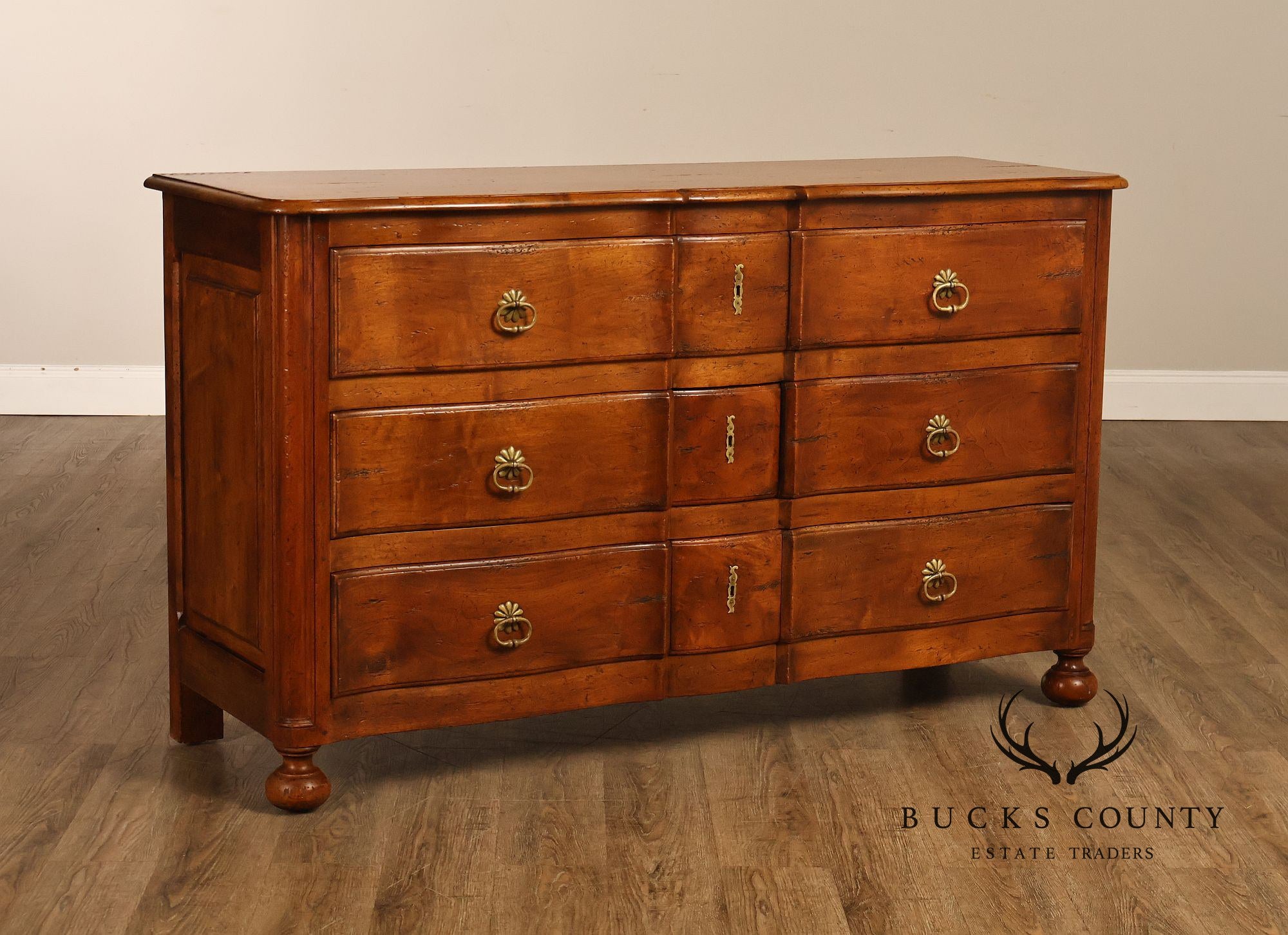 Don Ruseau Custom Continental Style Walnut Chest Of Drawers